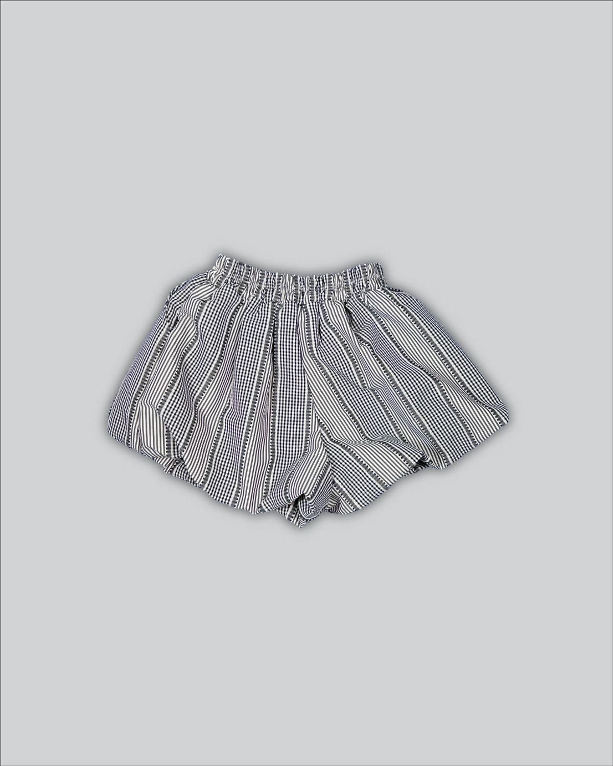 세이세이세이(SAYSAYSAY) (W) 멀티 체크 패턴 벌룬 팬츠 블랙