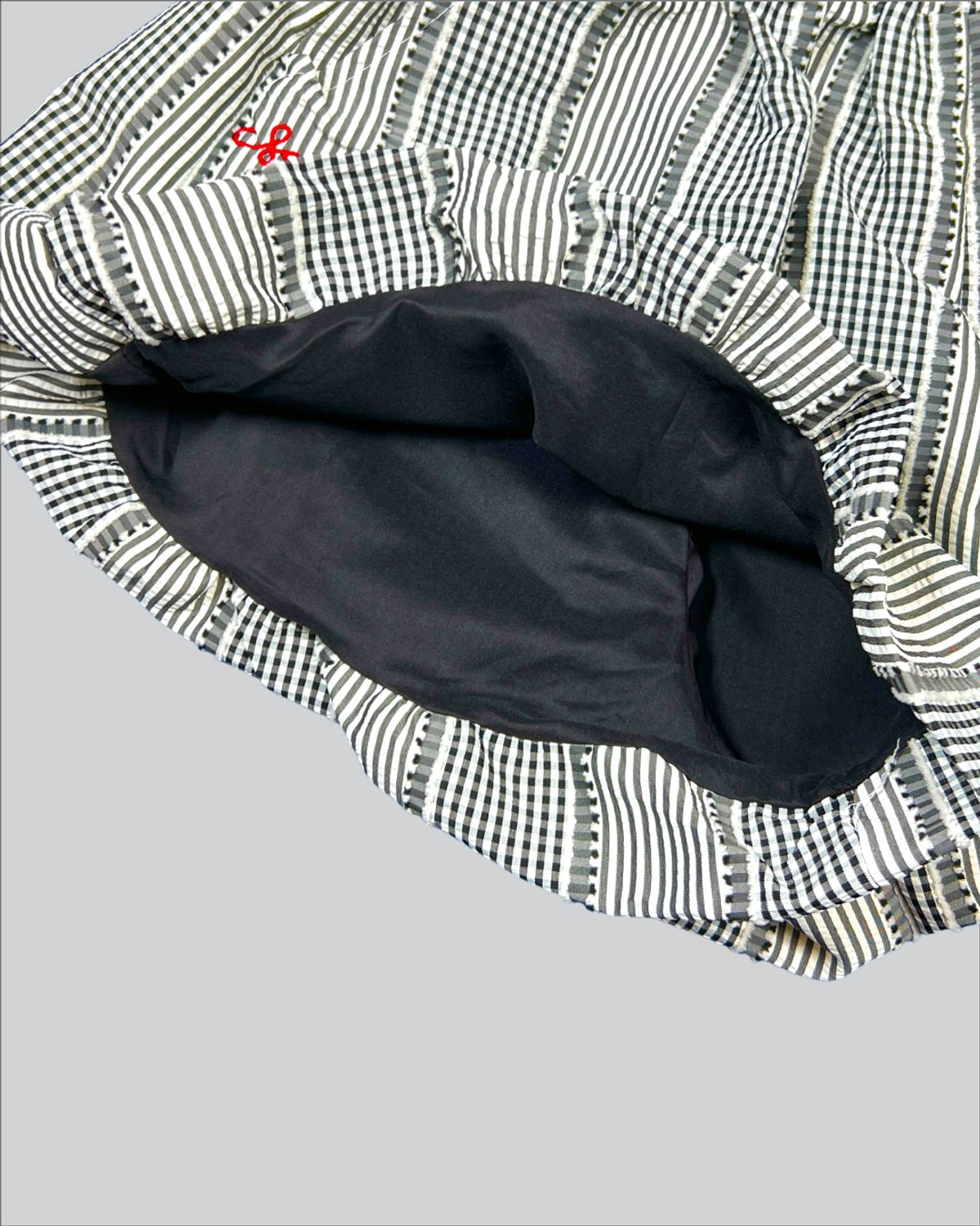 세이세이세이(SAYSAYSAY) (W) 멀티 체크 패턴 벌룬 팬츠 블랙