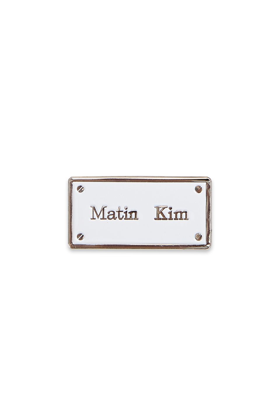 MUSINSA | MATIN KIM MATIN LOGO PLATE BADGE IN WHITE