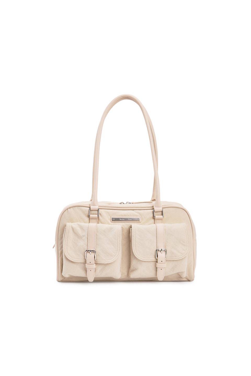 MUSINSA公式 | MATIN KIM DOUBLE POCKET SPORTY TOTE BAG IN BEIGE