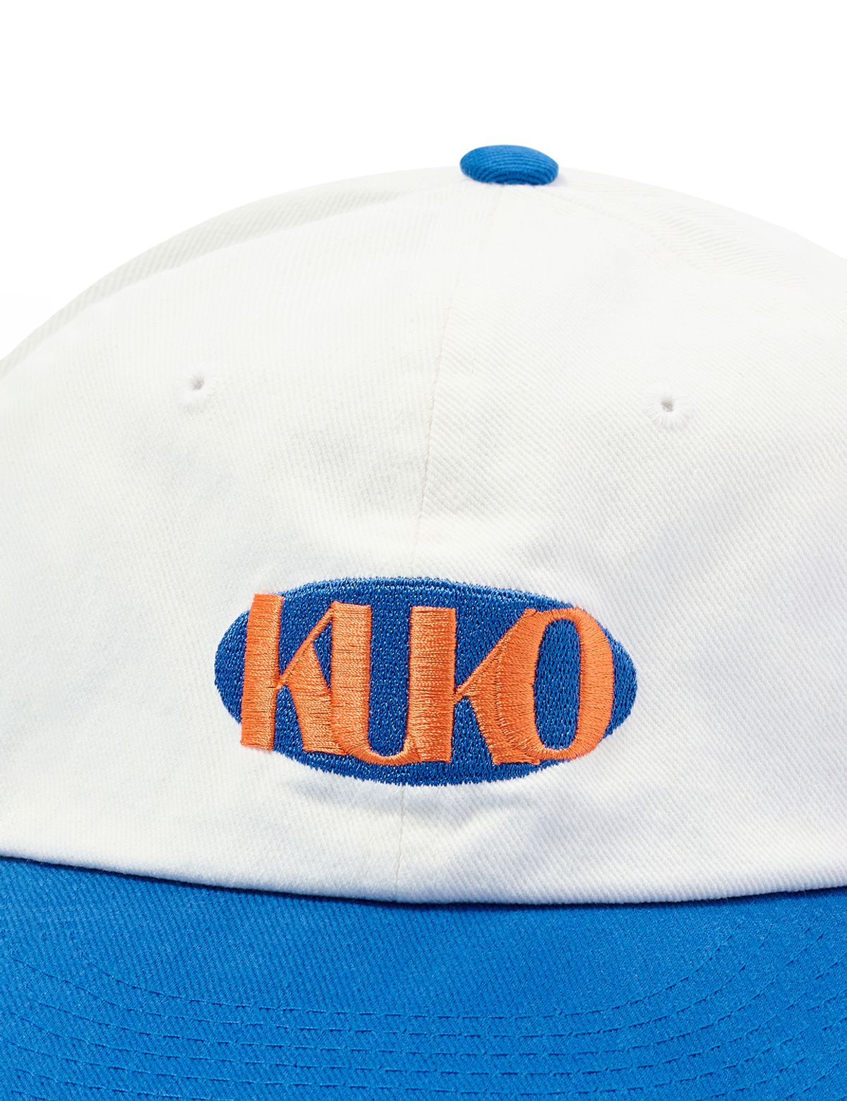 쿠코(KUKO) 쿠코 타원 로고 6패널 캡_화이트 스카이블루