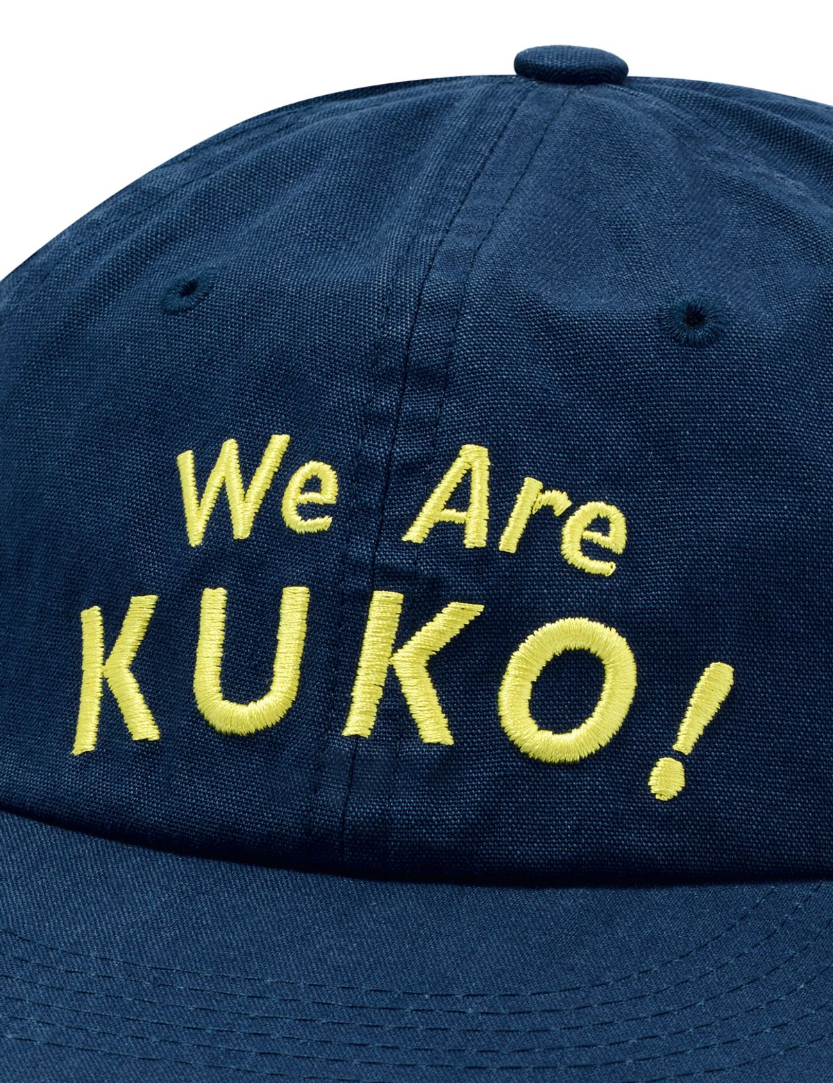 쿠코(KUKO) 위아쿠코 6패널 옥스포드 캡_네이비 옐로우