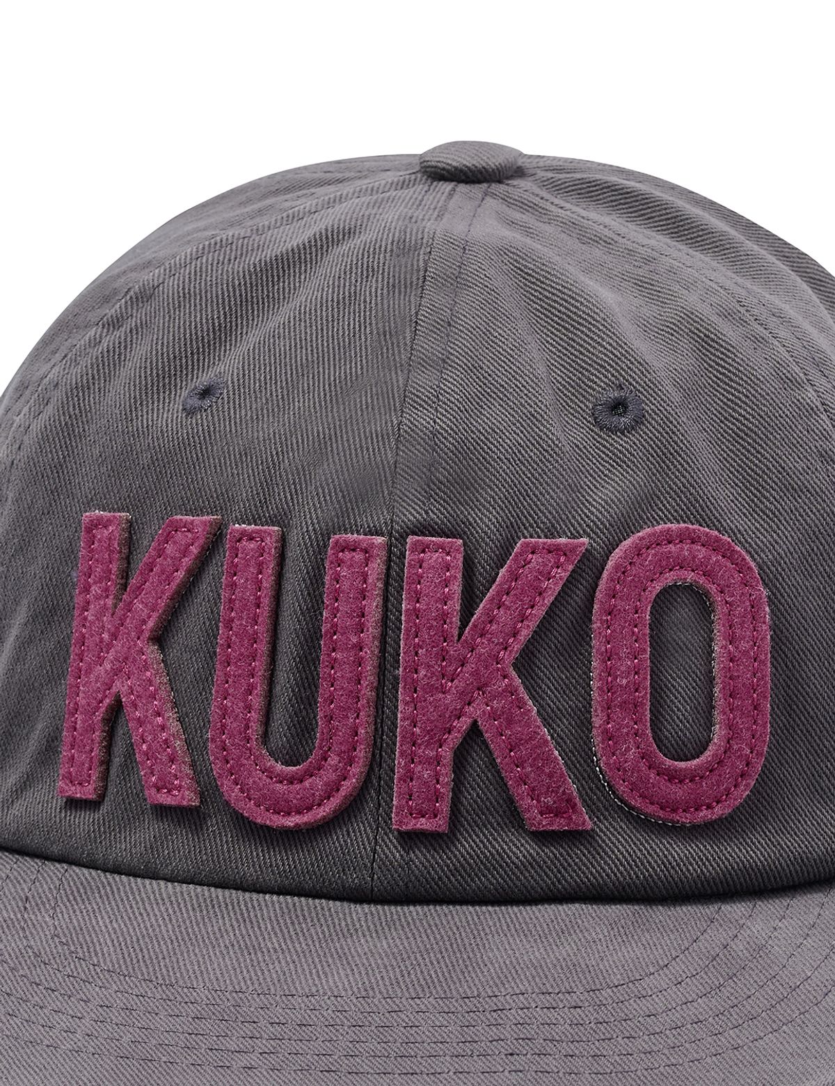 쿠코(KUKO) 쿠코 로고 6패널 캡_그레이 핑크