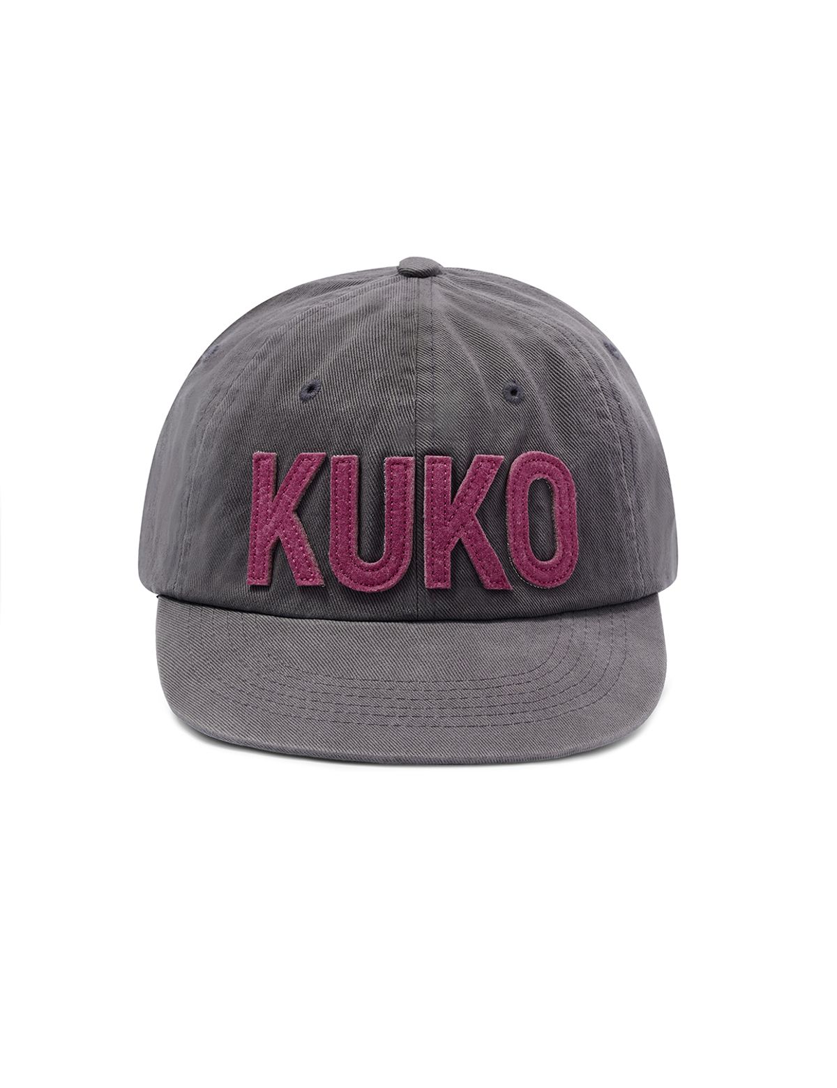 쿠코(KUKO) 쿠코 로고 6패널 캡_그레이 핑크