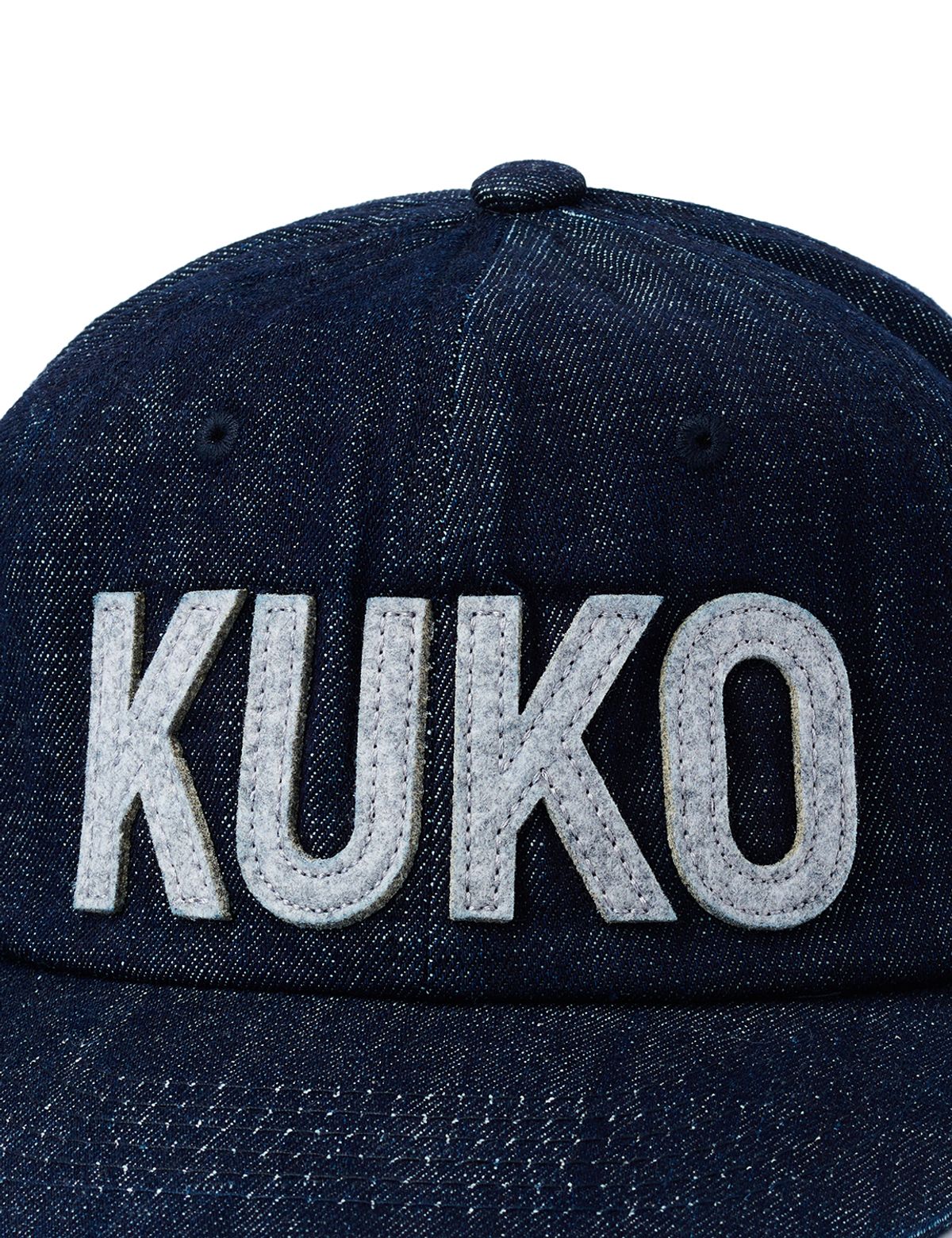 쿠코(KUKO) 쿠코 로고 6패널 캡_데님 그레이