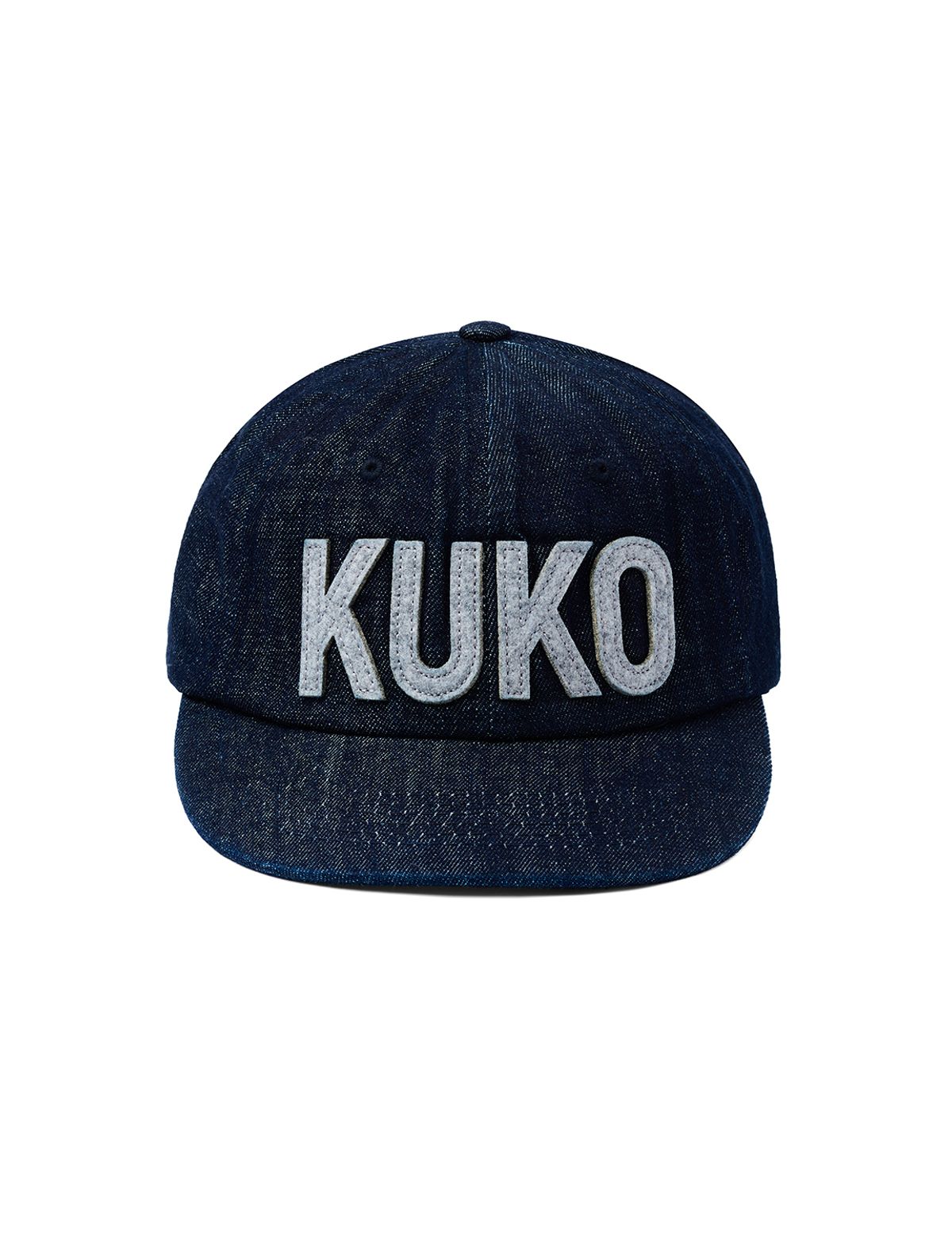 쿠코(KUKO) 쿠코 로고 6패널 캡_데님 그레이