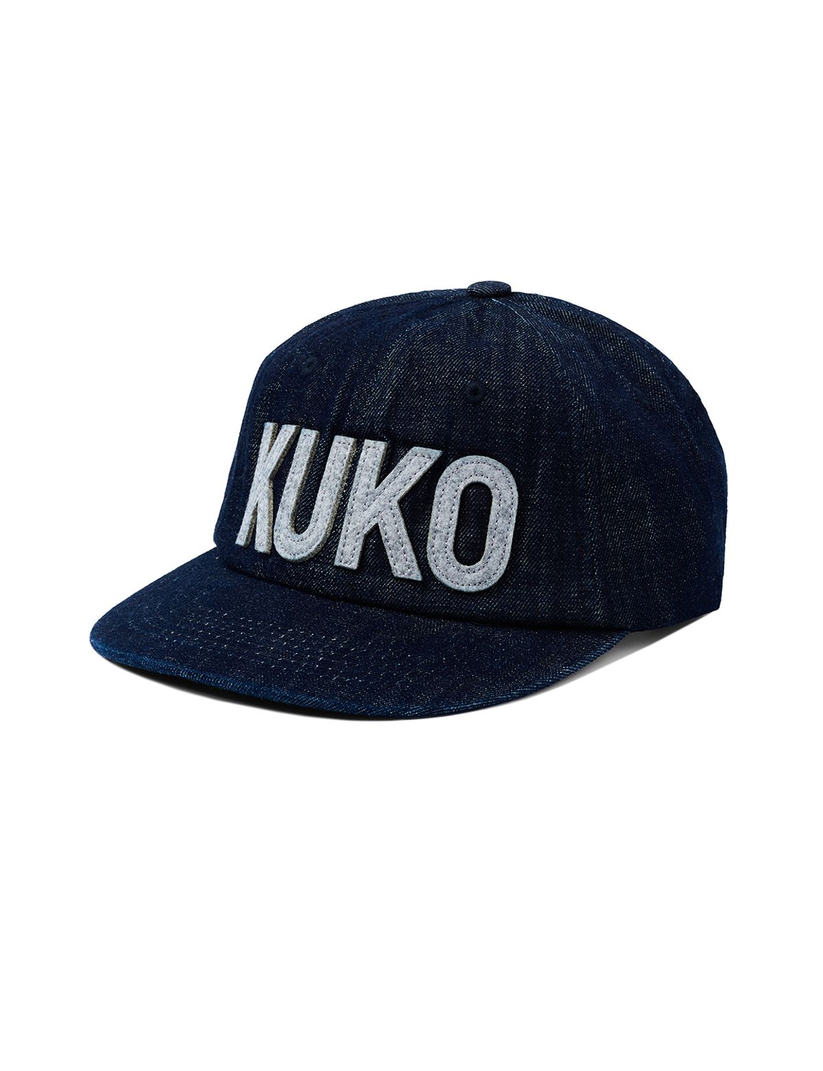 쿠코(KUKO) 쿠코 로고 6패널 캡_데님 그레이