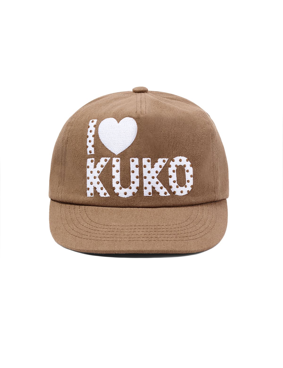 쿠코(KUKO) 아이러브쿠코 도트 5패널 캡_모카