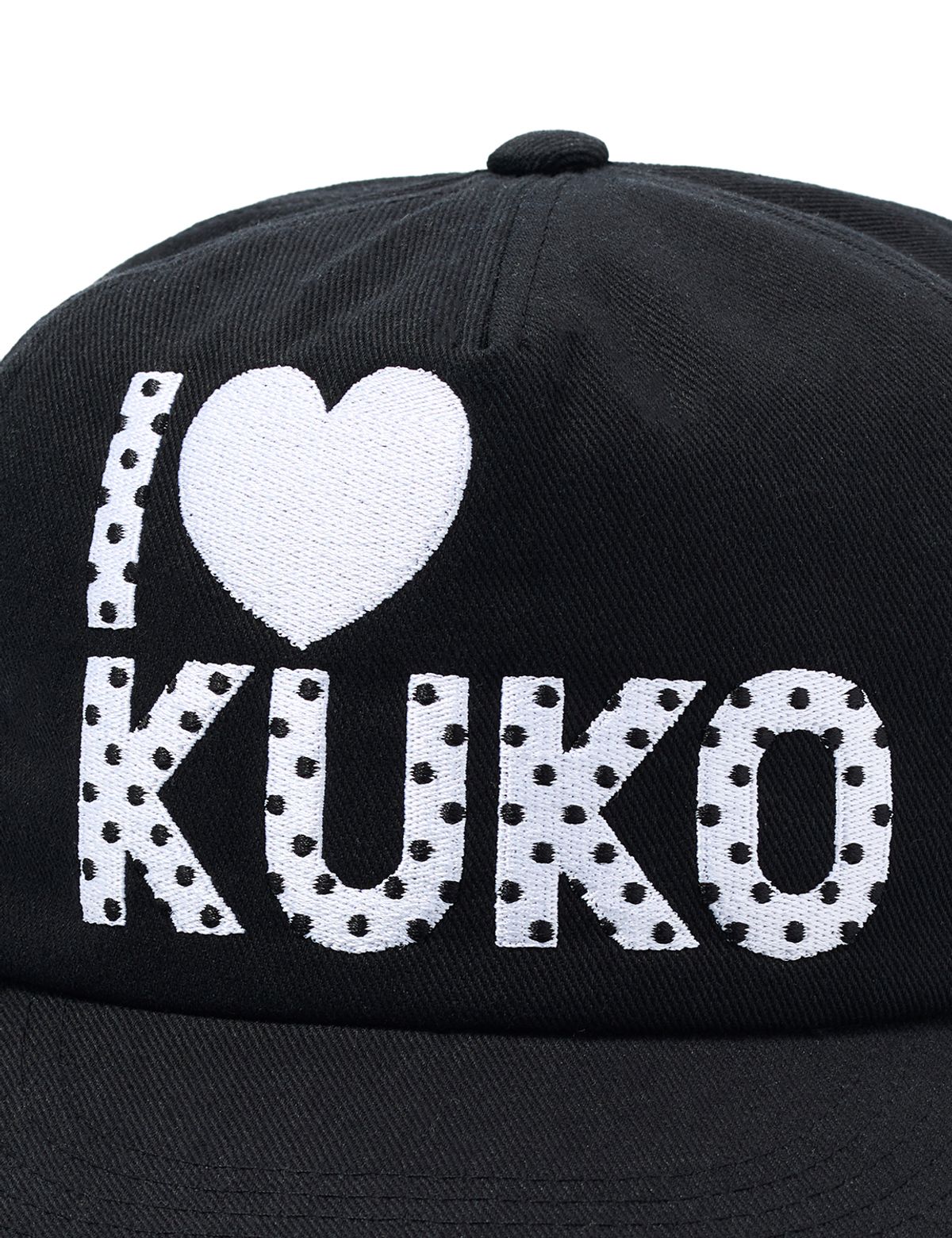 쿠코(KUKO) 아이러브쿠코 도트 5패널 캡_블랙