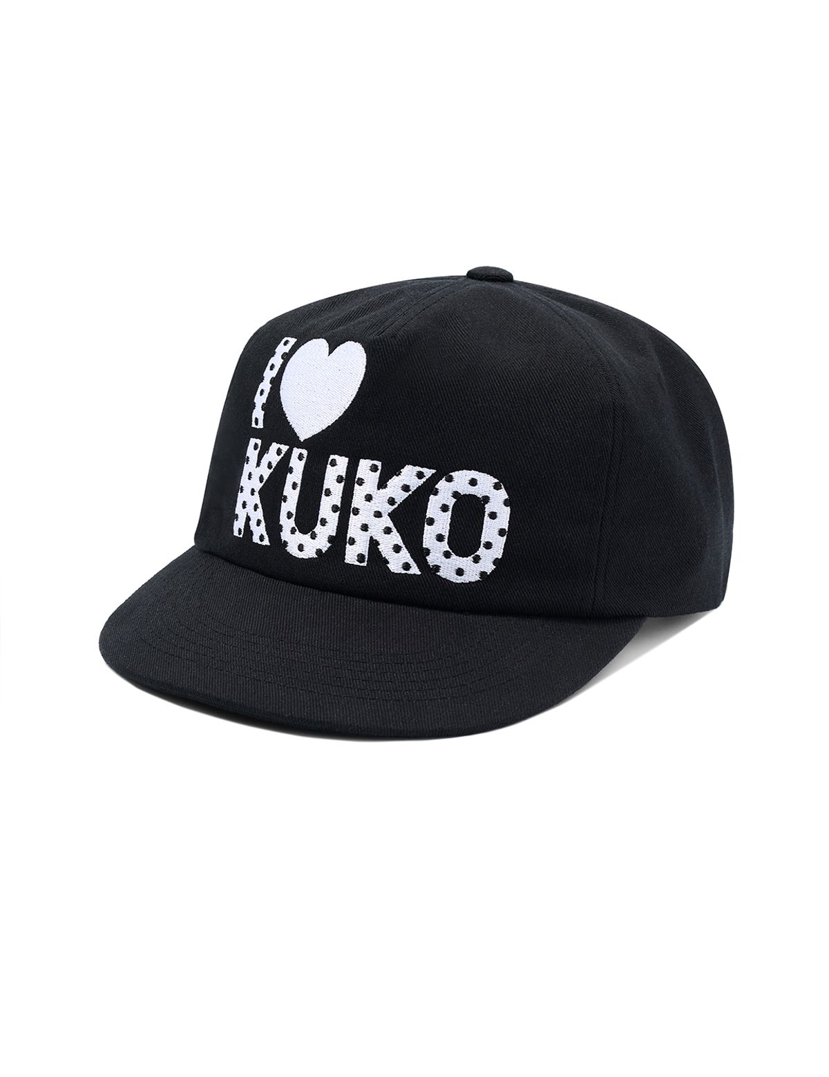 쿠코(KUKO) 아이러브쿠코 도트 5패널 캡_블랙