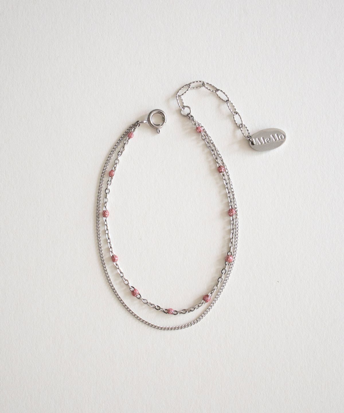 메리모티브(MERRYMOTIVE) Pink ball 2 line bracelet