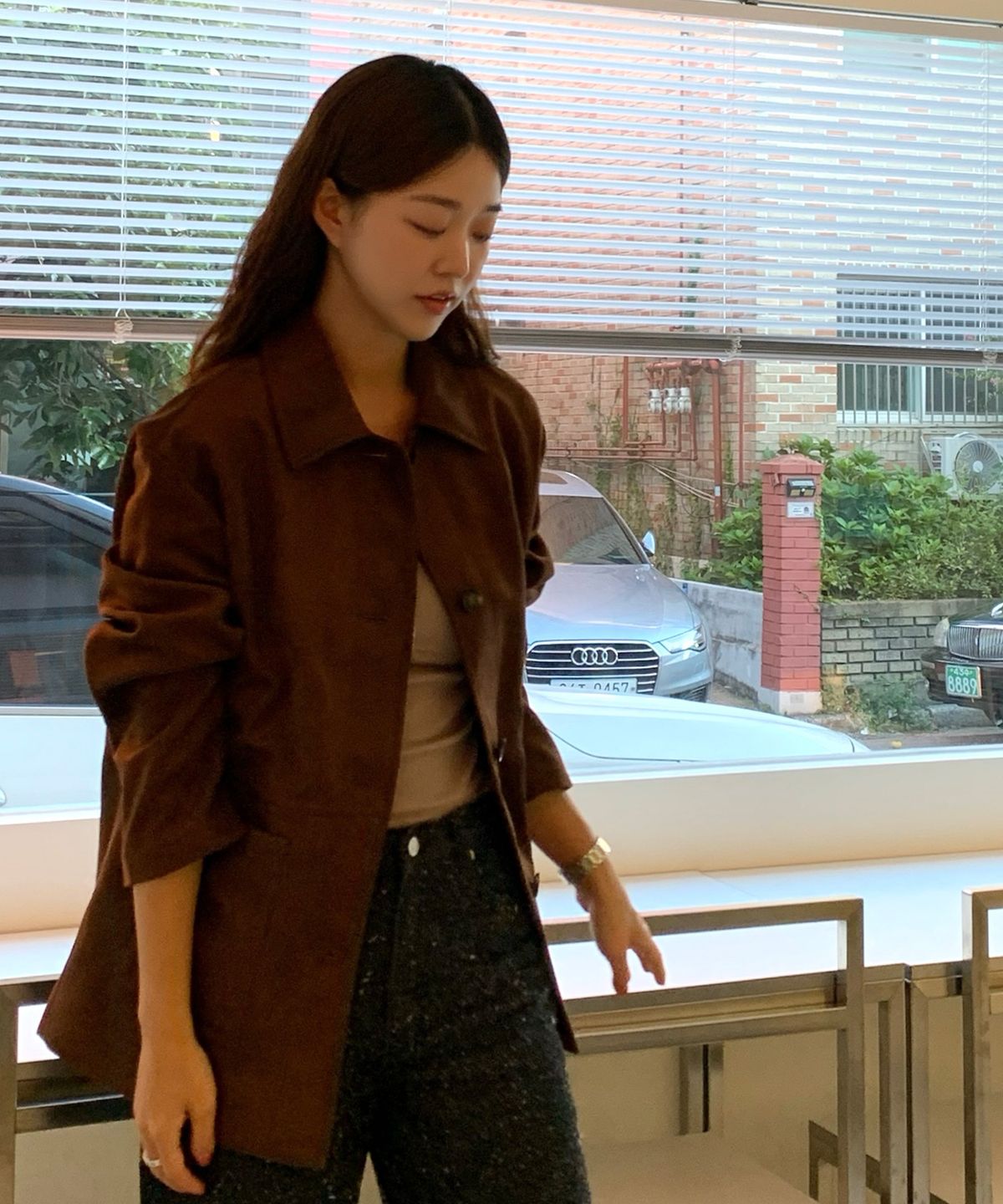 마인드브릿지 우먼(MIND BRIDGE WOMEN) [W]스웨이드 하프 자켓