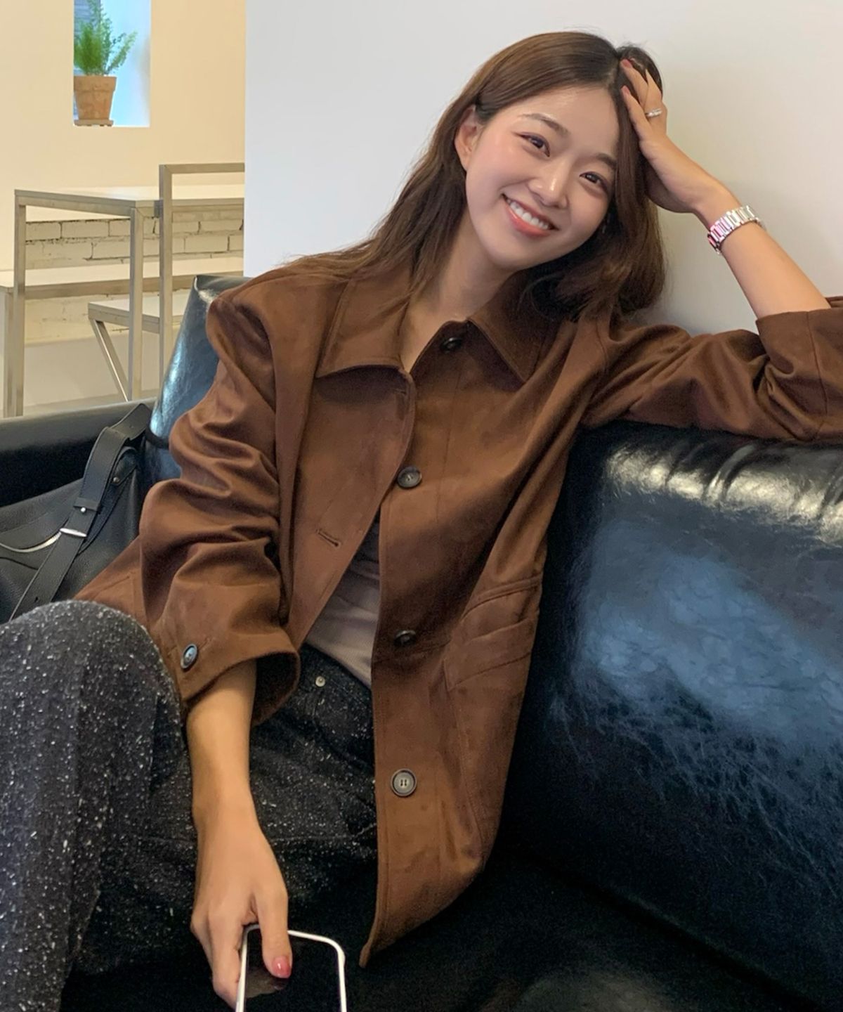 마인드브릿지 우먼(MIND BRIDGE WOMEN) [W]스웨이드 하프 자켓