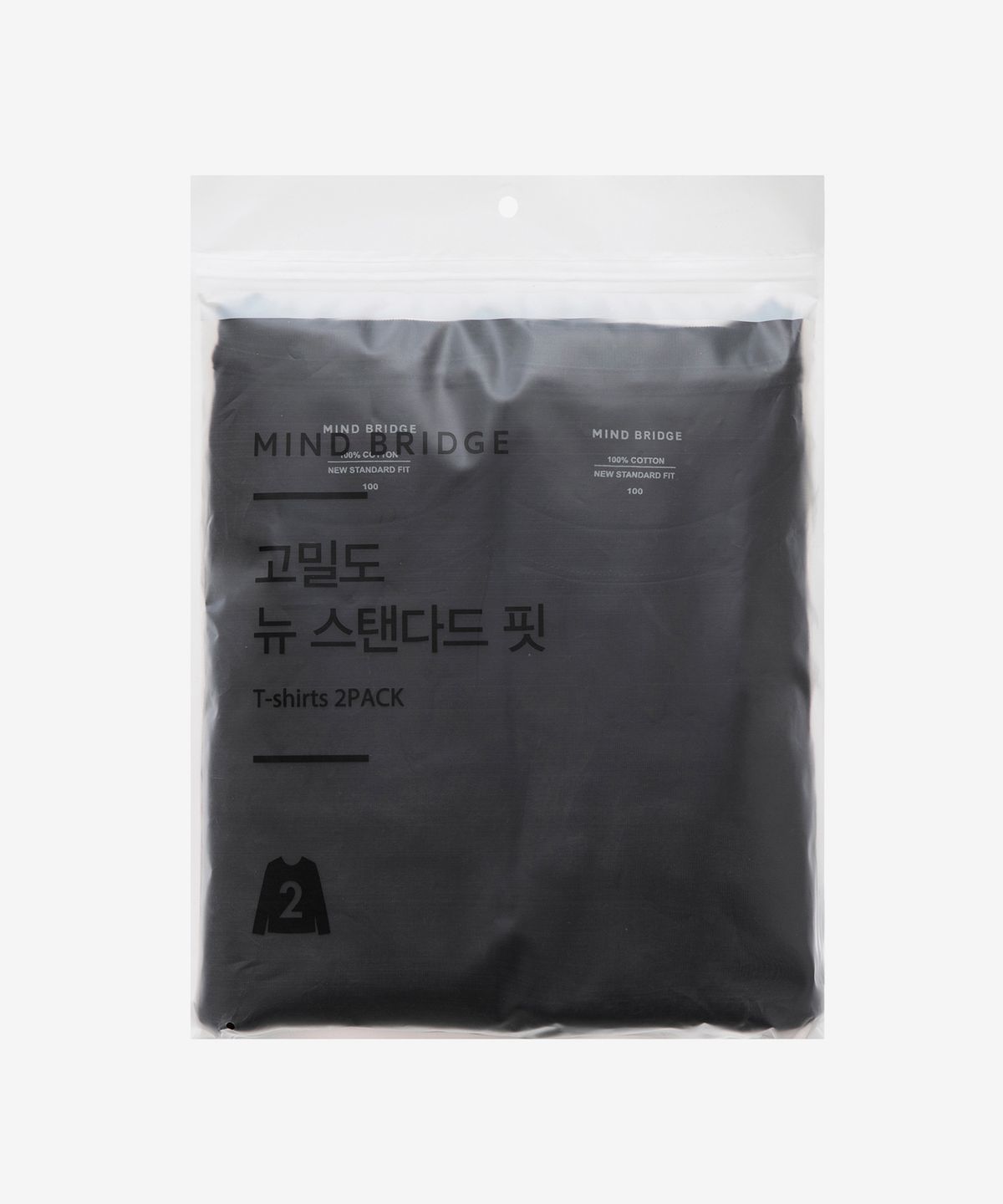 마인드브릿지(MINDBRIDGE) [2PACK]고밀도 순면  데일리 긴팔 티셔츠_2팩 - 2color