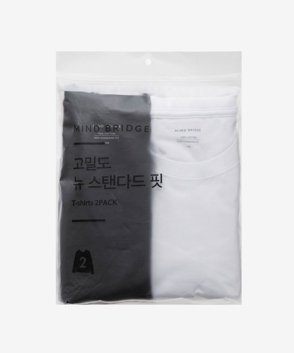 마인드브릿지(MINDBRIDGE) [2PACK]고밀도 순면  데일리 긴팔 티셔츠_2팩 - 2color