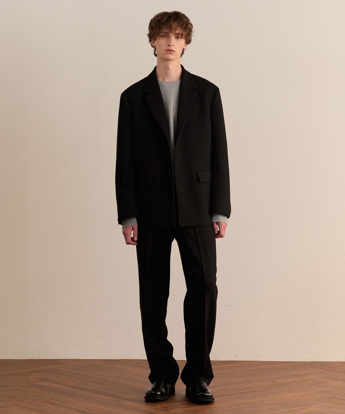마인드브릿지(MINDBRIDGE) [COUTURE]골 조직 오버핏 자켓
