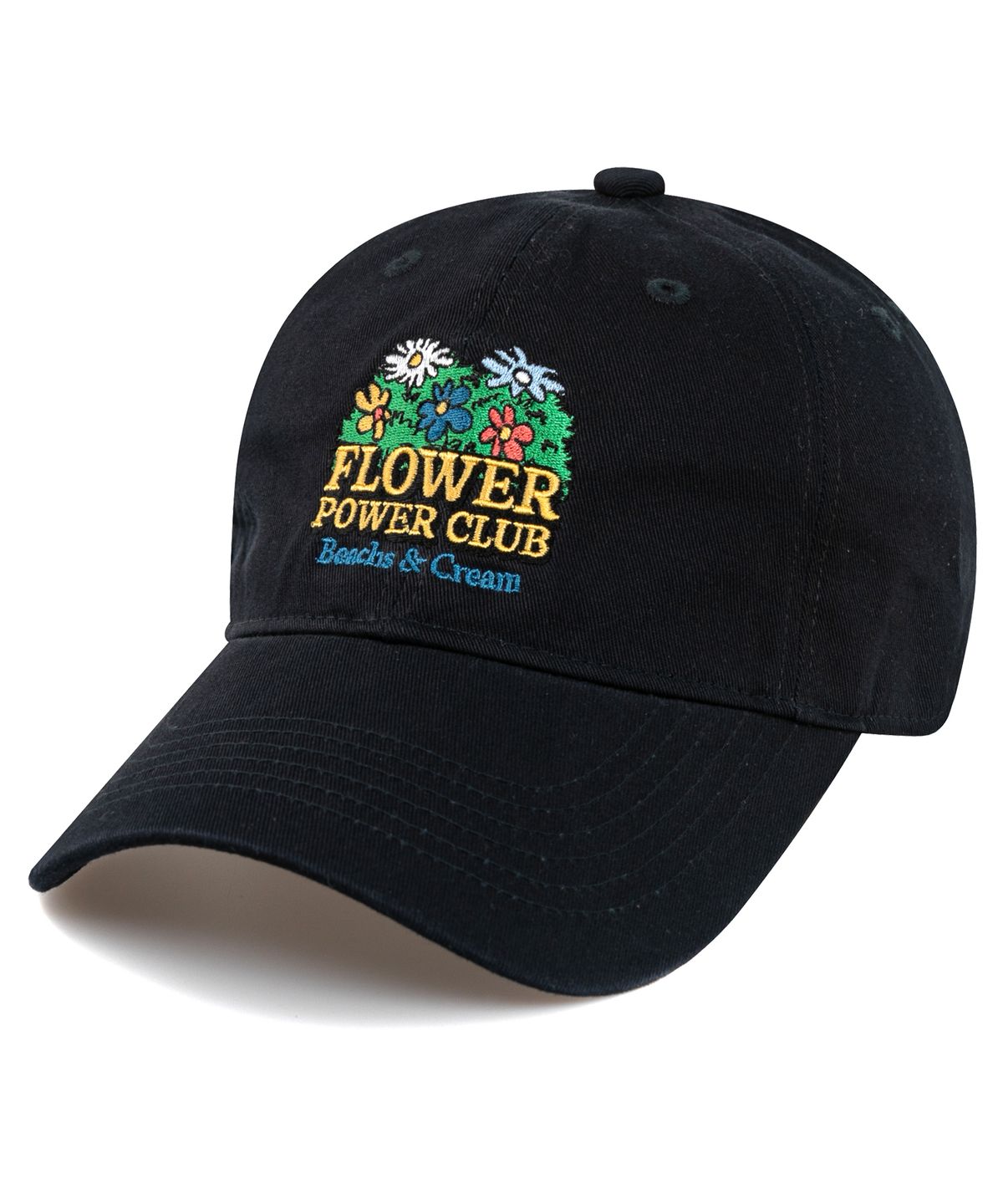 비치스앤크림(BEACHESANDCREAM) FLOWER POWER CLUB BALL CAP-NAVY