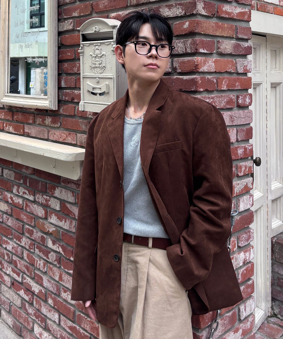 마인드브릿지(MINDBRIDGE) [COUTURE]스웨이드 오버핏 자켓