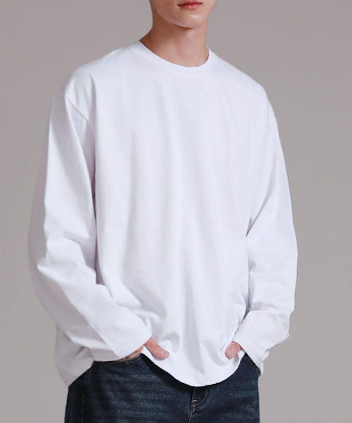 라이크더모스트(LIKE THE MOST) 롱 슬리브 오버핏 무지 긴팔 티셔츠 4colors