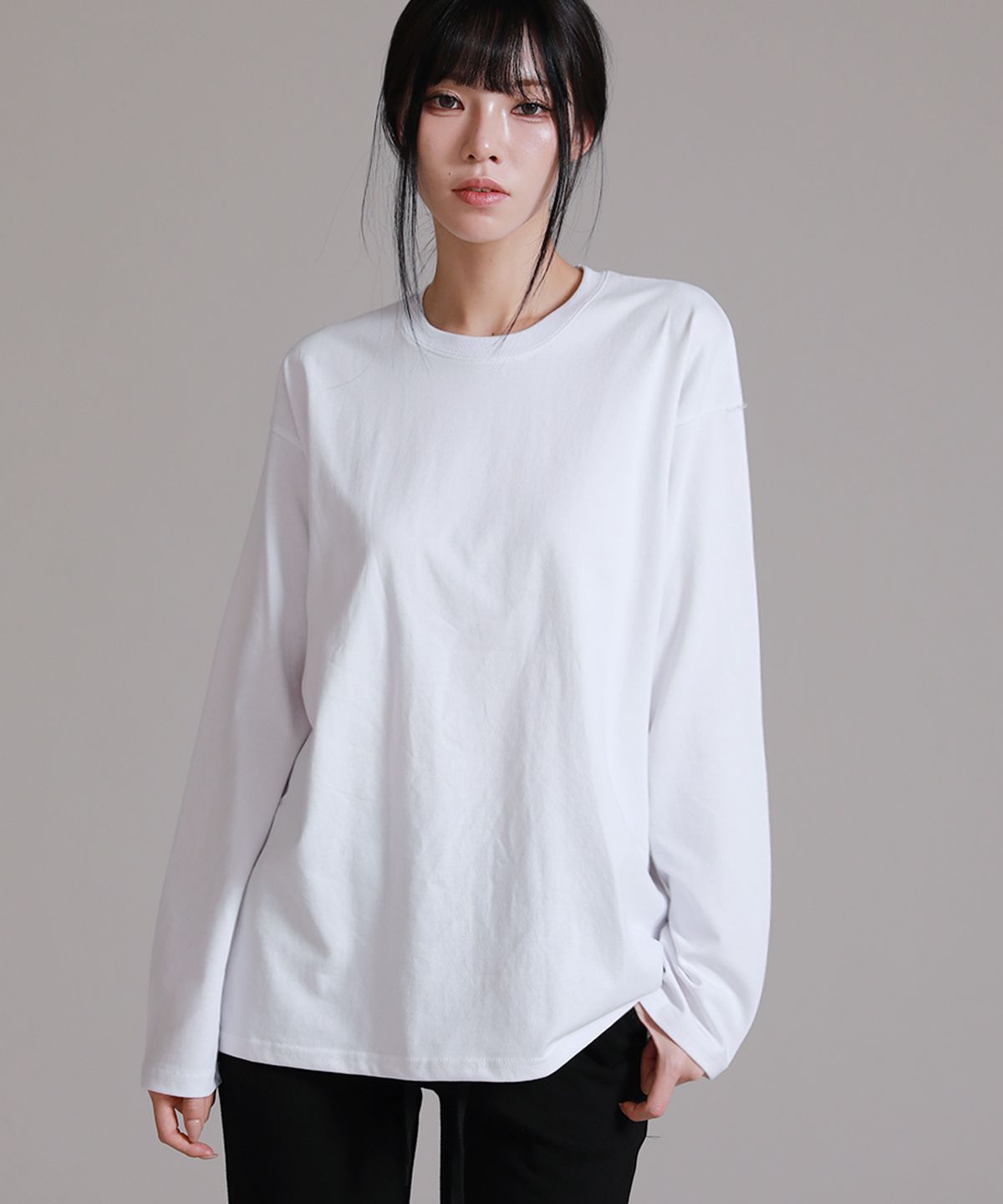 라이크더모스트(LIKE THE MOST) 롱 슬리브 오버핏 무지 긴팔 티셔츠 4colors