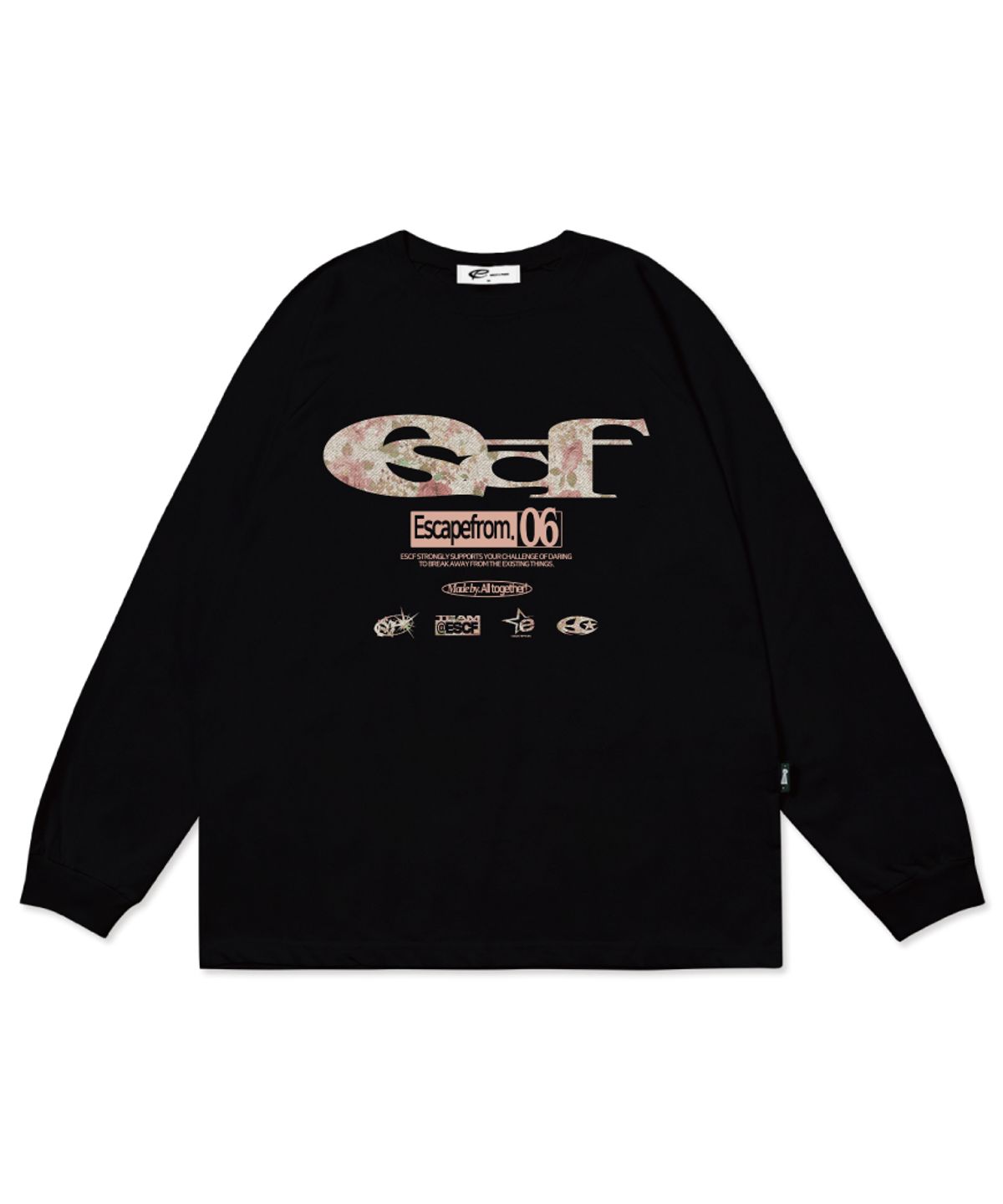 이스케이프프롬(ESCAPEFROM) 플라워 ESCF 로고 콜라주 프린트 롱슬리브 [3color]