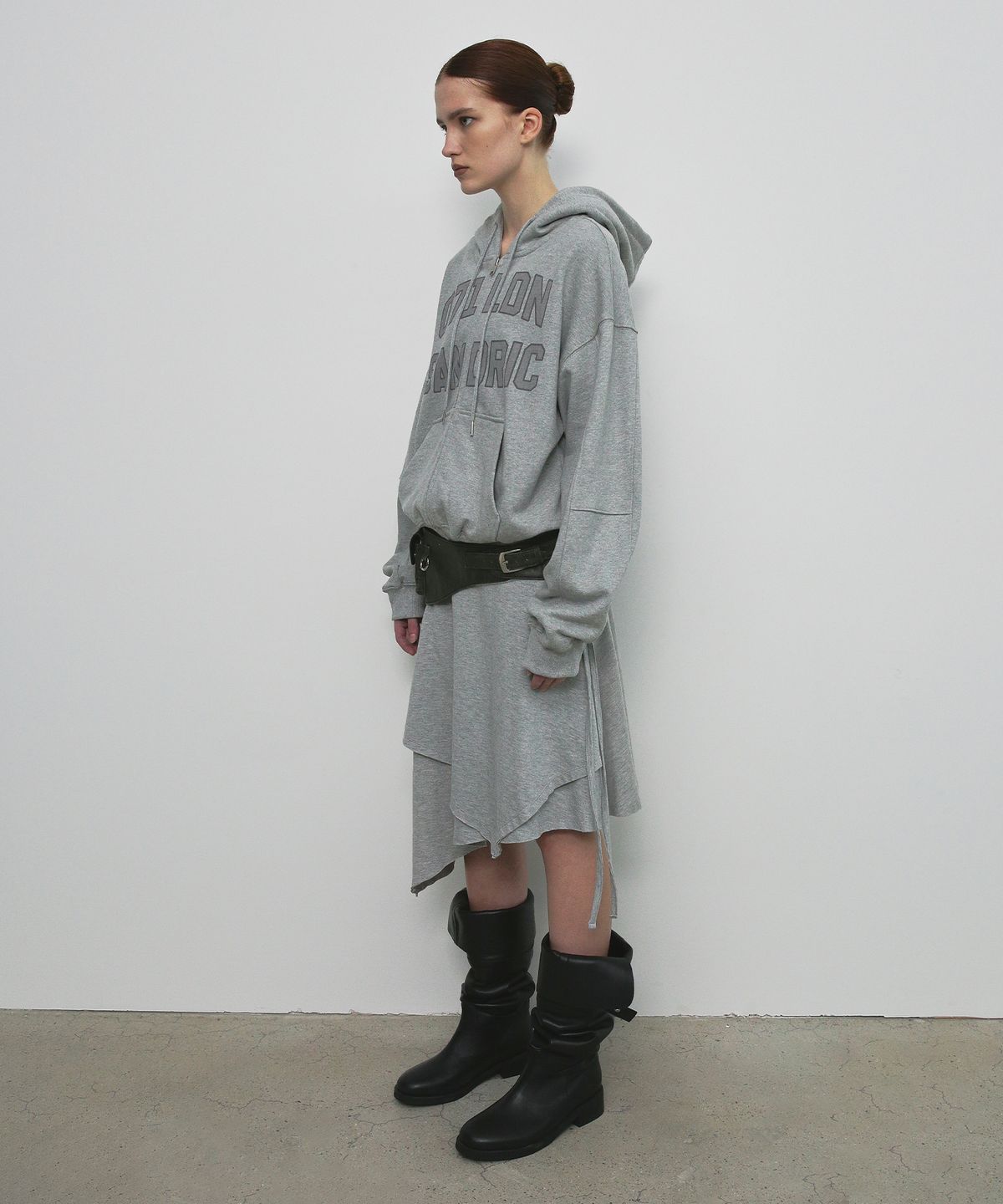 샌드릭(SANDRIC) OVERFIT HOOD ZIP UP_MELANGE GREY