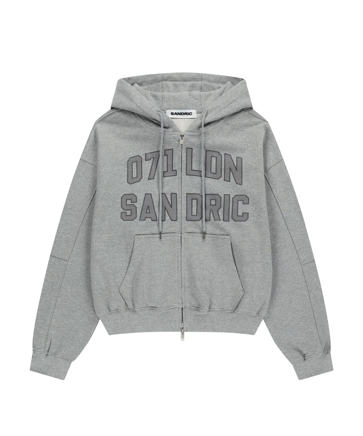 샌드릭(SANDRIC) OVERFIT HOOD ZIP UP_MELANGE GREY