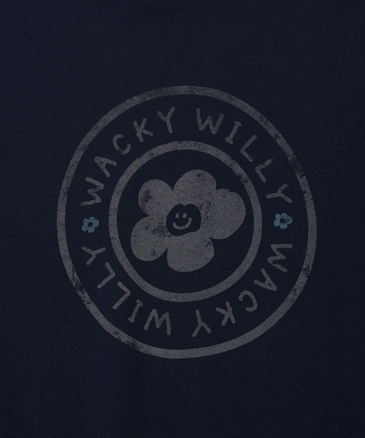 와키윌리(WACKY WILLY) 우먼스 릴리서클 그래픽 맨투맨 네이비