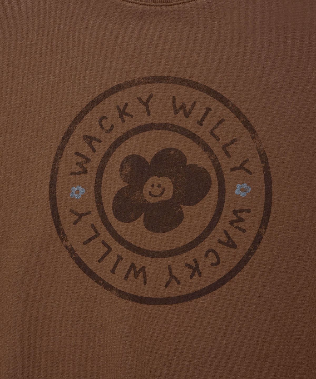 와키윌리(WACKY WILLY) 우먼스 릴리서클 그래픽 맨투맨 브라운