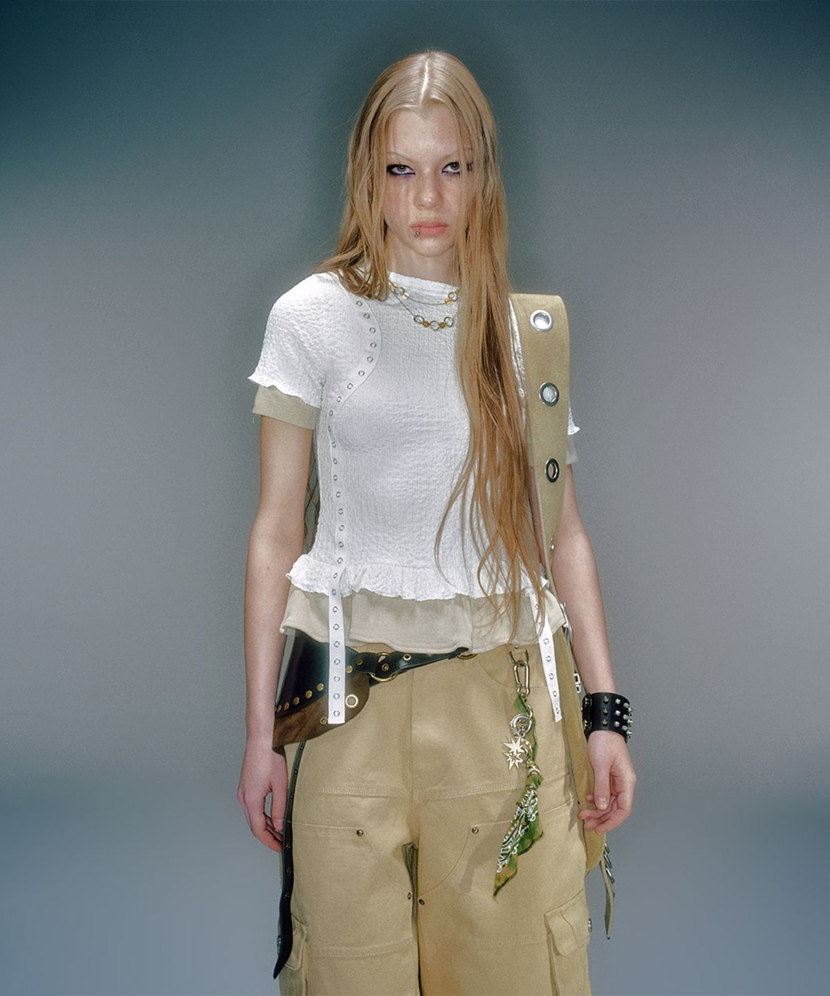 베이컨트 아카이브(VACANT ARCHIVE) EDEL LAYERED SHIRRING T-SHIRT (3COLOR)