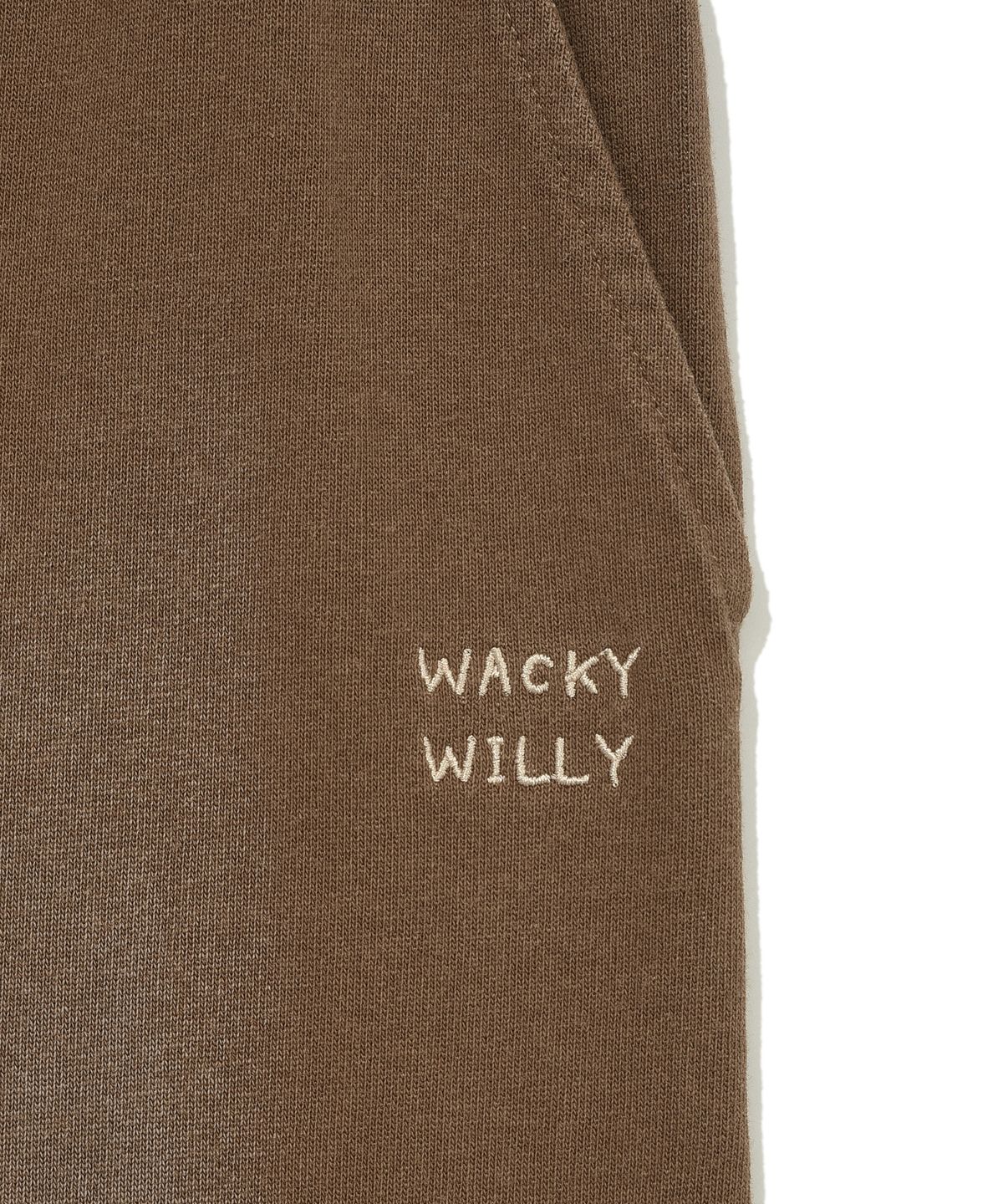 와키윌리(WACKY WILLY) 우먼스 져지데님 워싱 카고팬츠 브라운