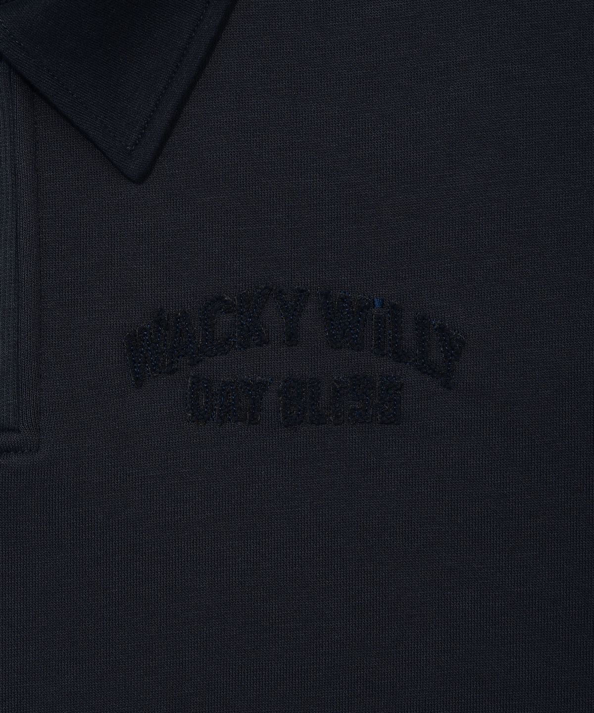와키윌리(WACKY WILLY) 그래픽 로고 카라 맨투맨 네이비