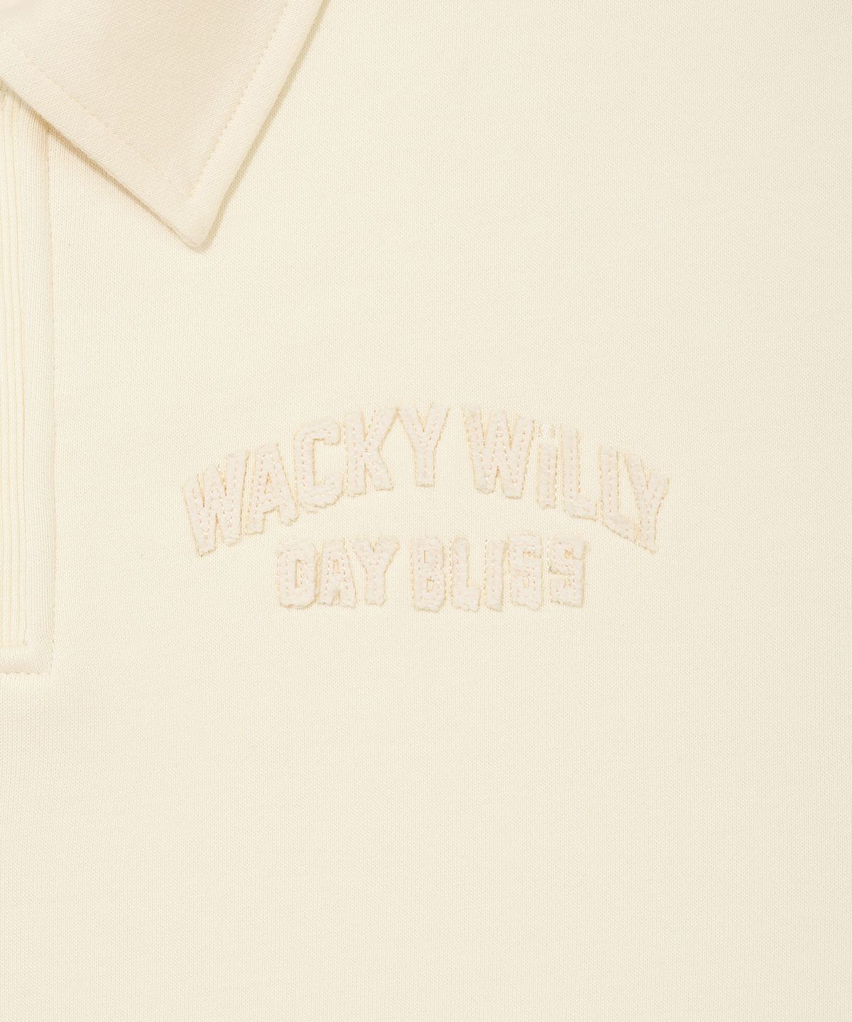 와키윌리(WACKY WILLY) 그래픽 로고 카라 맨투맨 크림