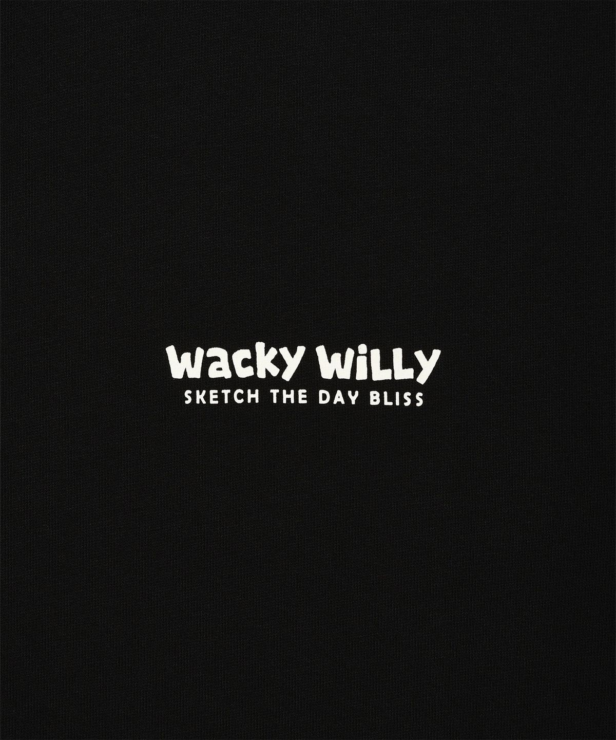 와키윌리(WACKY WILLY) 백 프린팅 레터링 맨투맨 블랙
