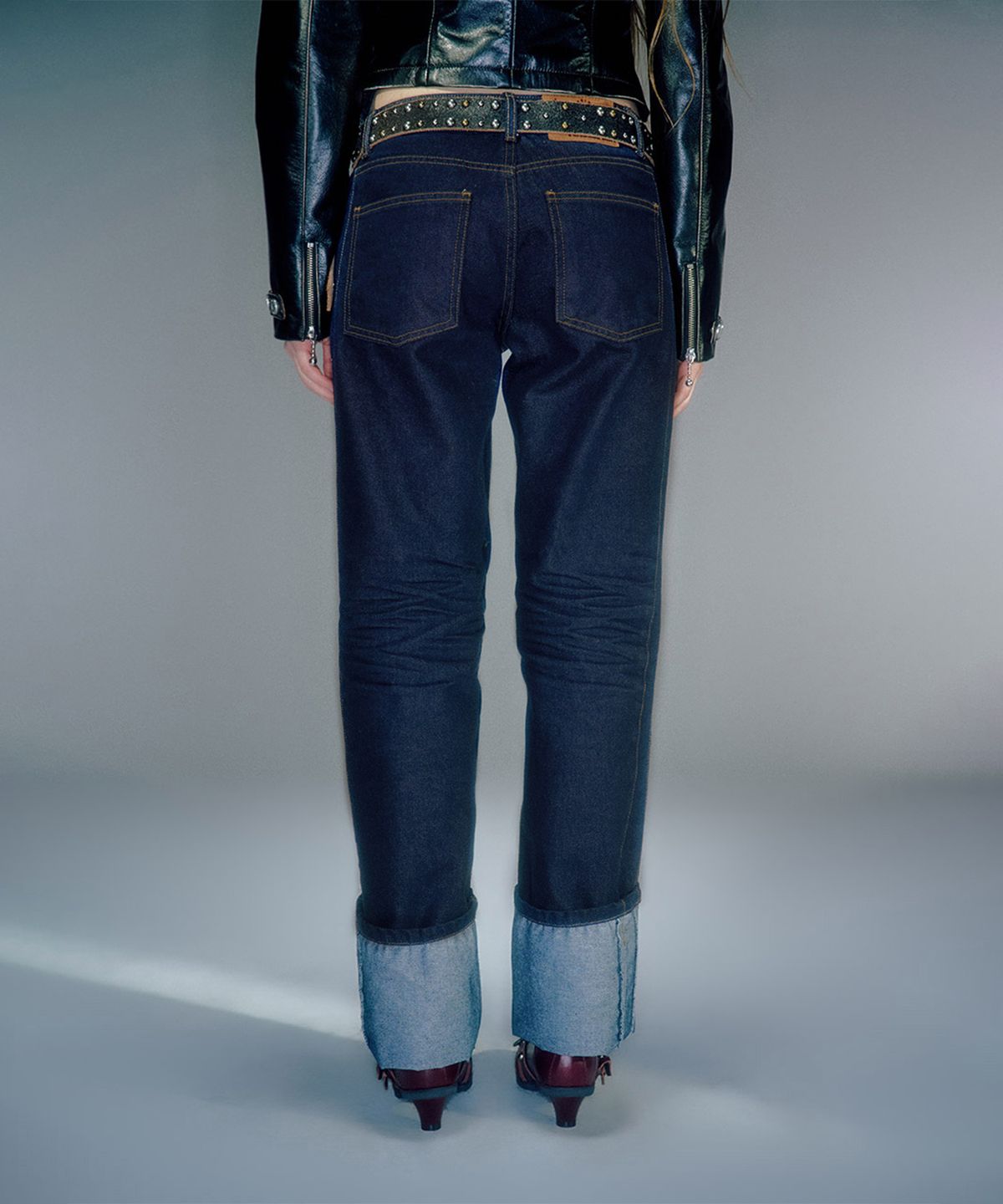 베이컨트 아카이브(VACANT ARCHIVE) HEIDI LONG LENGTH TURN-UP DENIM (2COLOR)