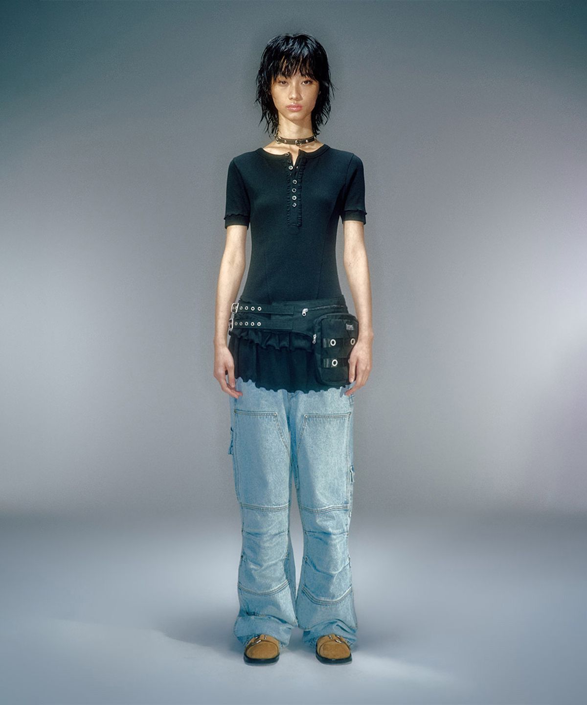 베이컨트 아카이브(VACANT ARCHIVE) VANON CARPENTER PANTS LIGHT BLUE
