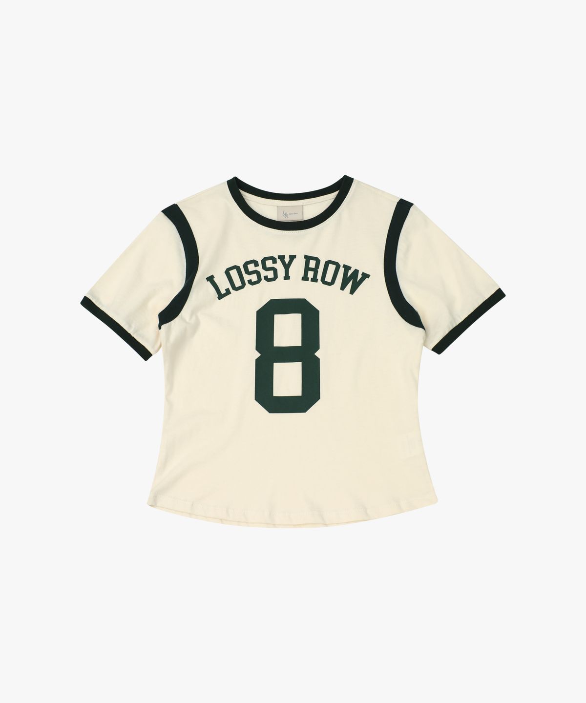 로시로우(LOSSYROW) Number 8 Ringer T-Shirt Cream