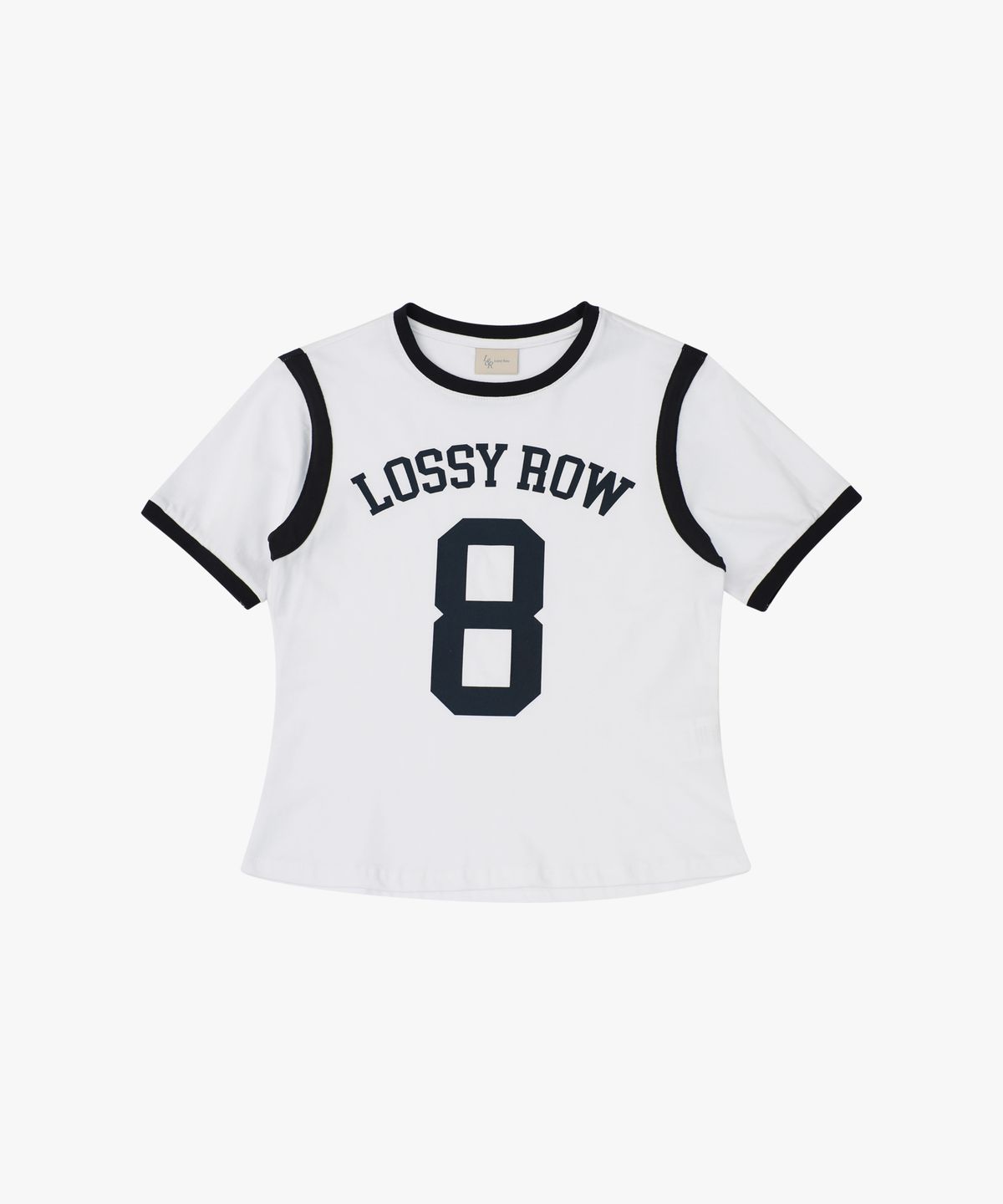로시로우(LOSSYROW) Number 8 Ringer T-Shirt White