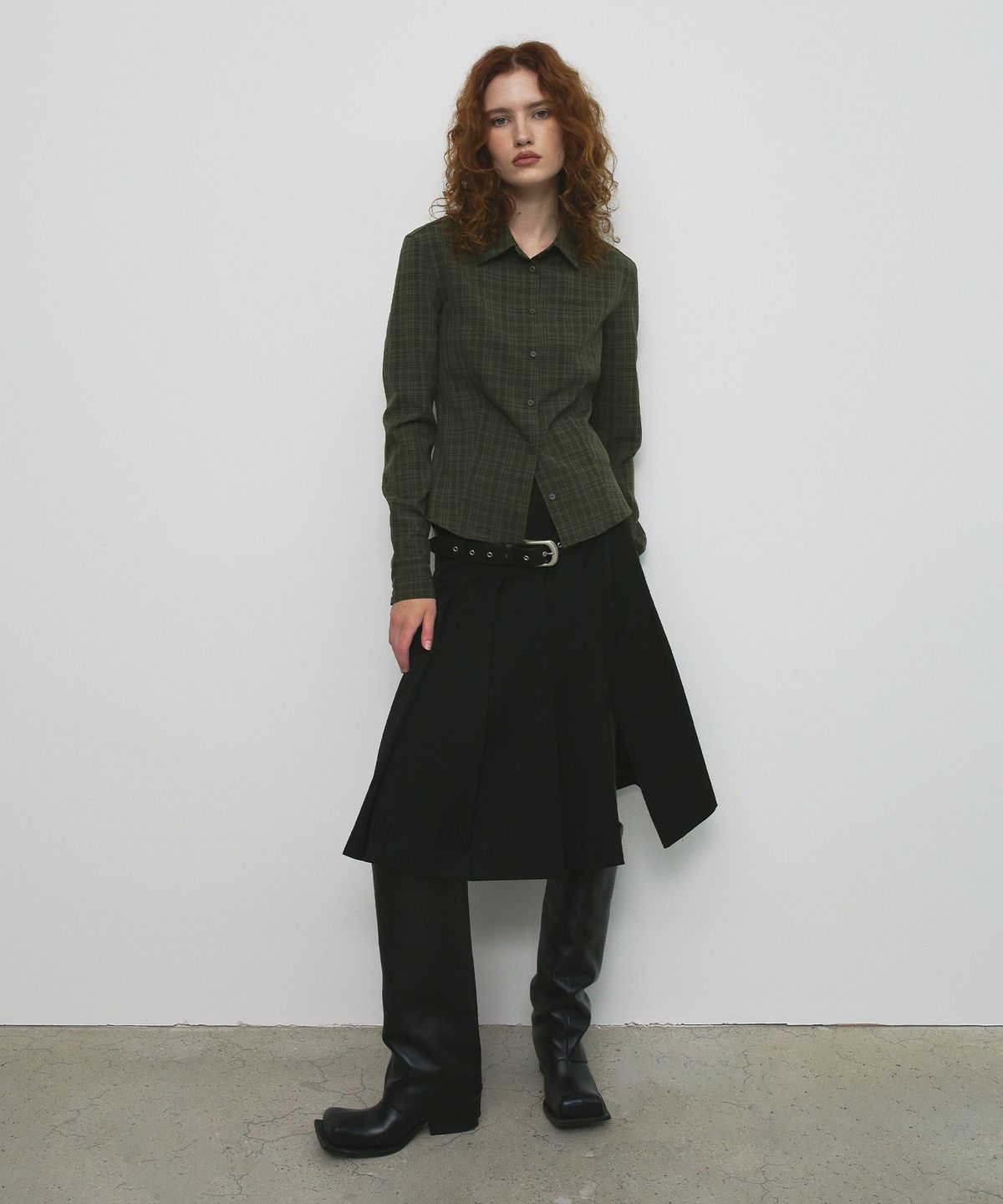 샌드릭(SANDRIC) STANDARD CHECK SHIRT_KHAKI