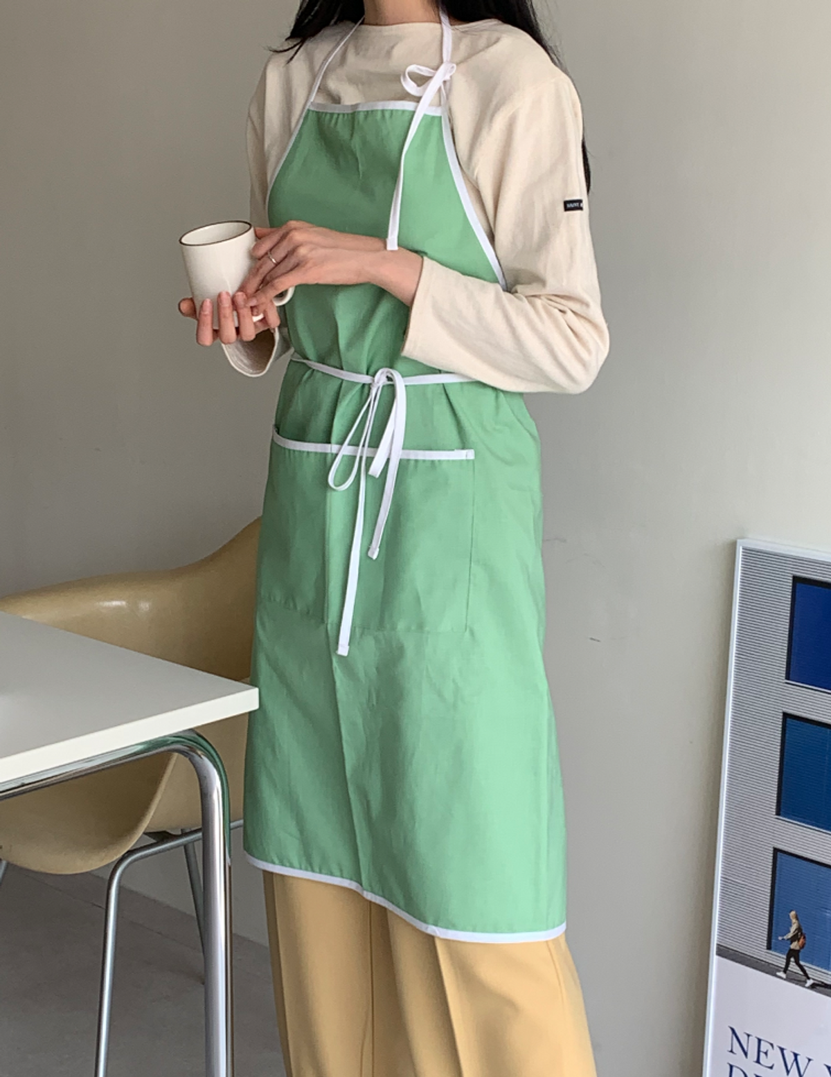 리핏(REPEAT) 라인 롱 앞치마 원피스앞치마 (2colors)