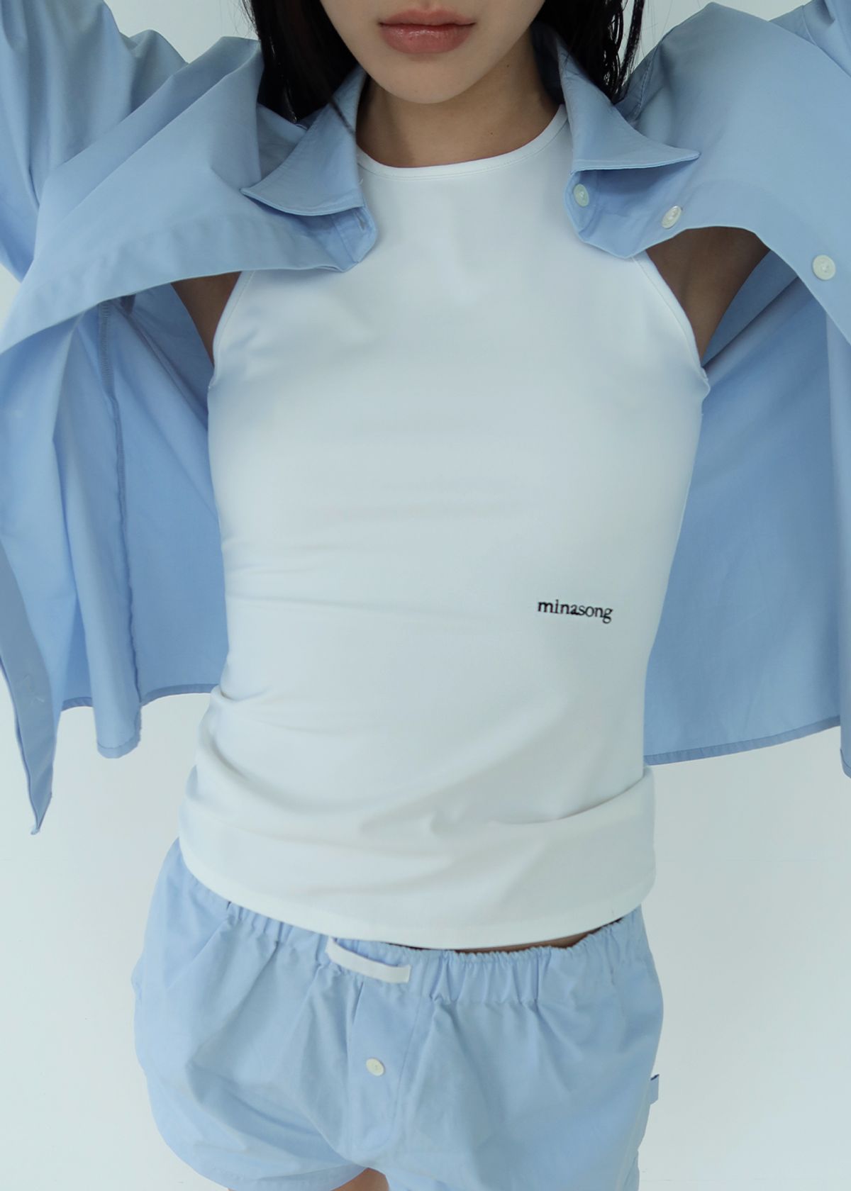 민아송(MINA SONG) ESSENTIAL COTTON SHORTS- BONDI BLUE