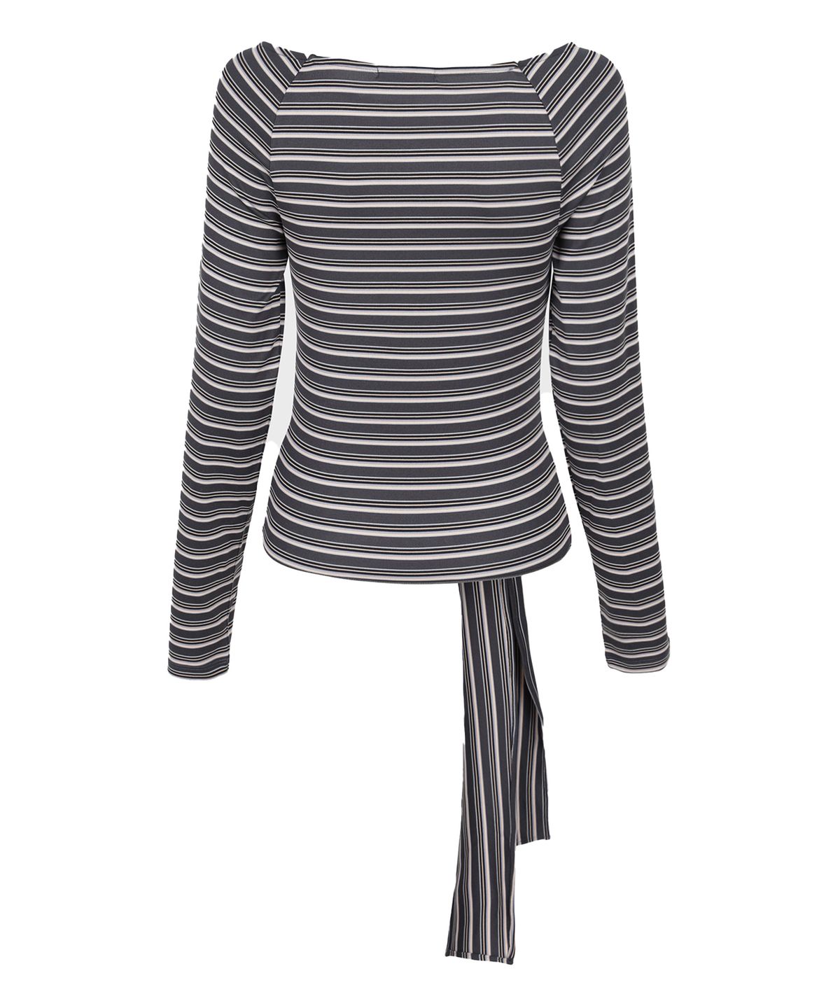 샌드릭(SANDRIC) STRIPE STRAP T-SHIRT_CHARCOAL