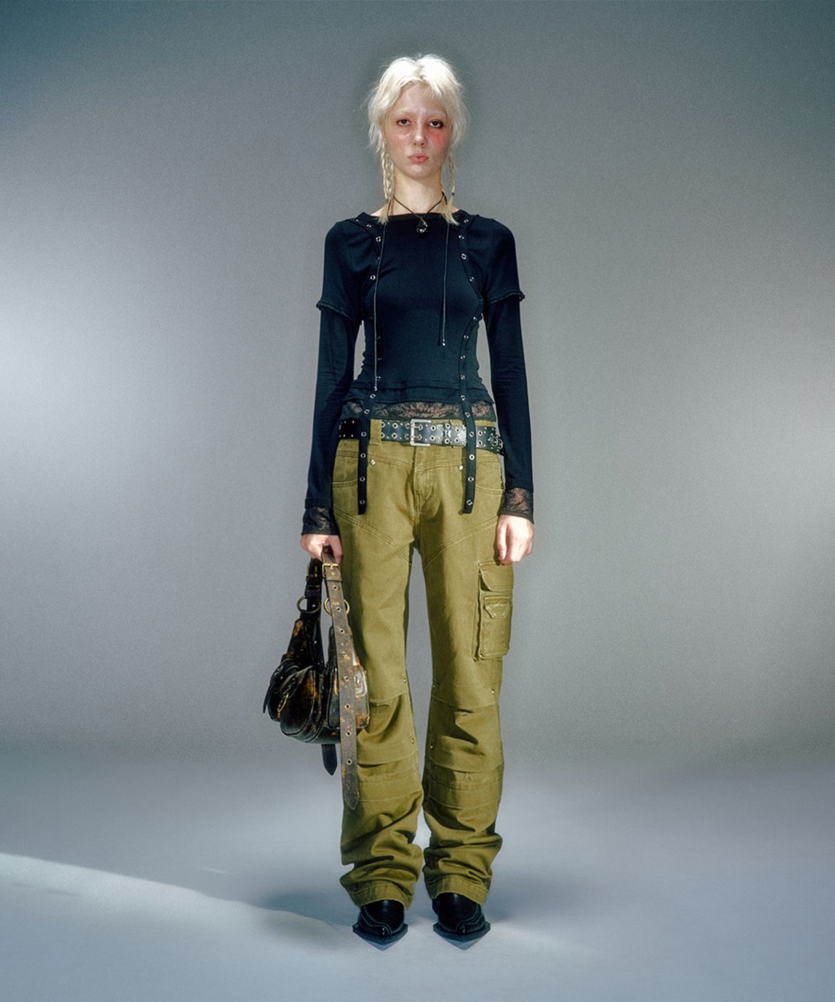 베이컨트 아카이브(VACANT ARCHIVE) LENO TRIPLE LAYERED LONG SLEEVE TOP (3COLOR)