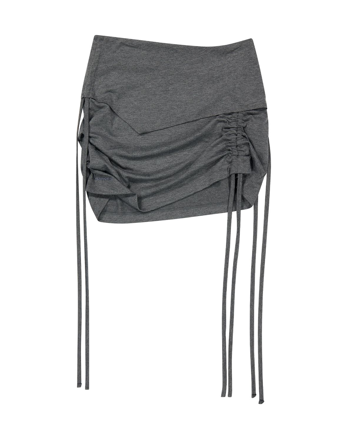 샌드릭(SANDRIC) LAYERED STRING MINI SKIRT_CHARCOAL