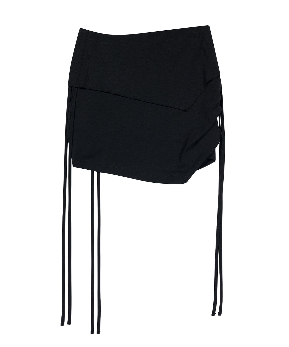 샌드릭(SANDRIC) LAYERED STRING MINI SKIRT_BLACK