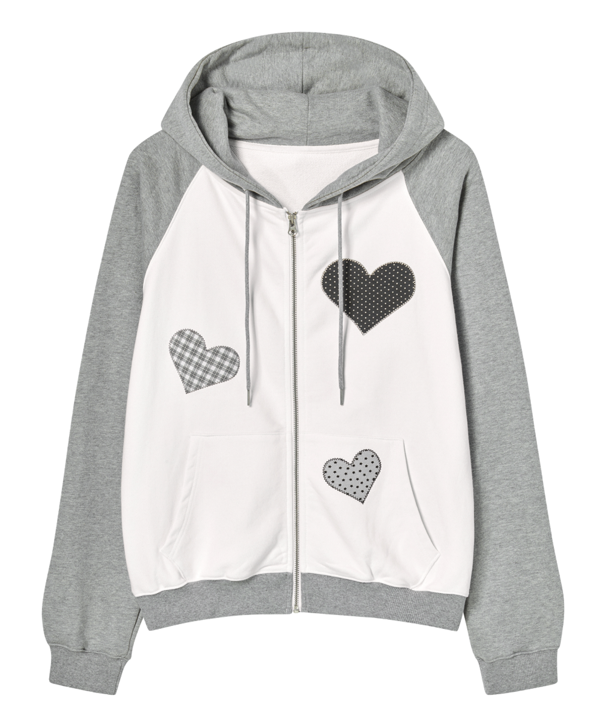 로긴 앤 로지(ROGIN N ROSIE) Divided Heart Patch Hood Zip Up Gray