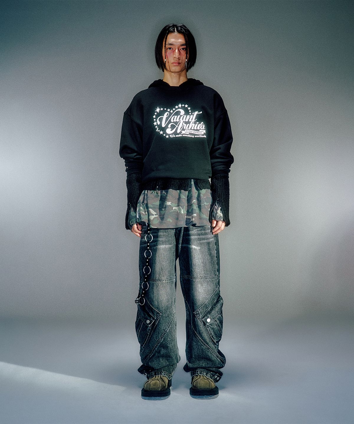베이컨트 아카이브(VACANT ARCHIVE) SCOPPER X-POCKET CARGO DENIM (2COLOR)