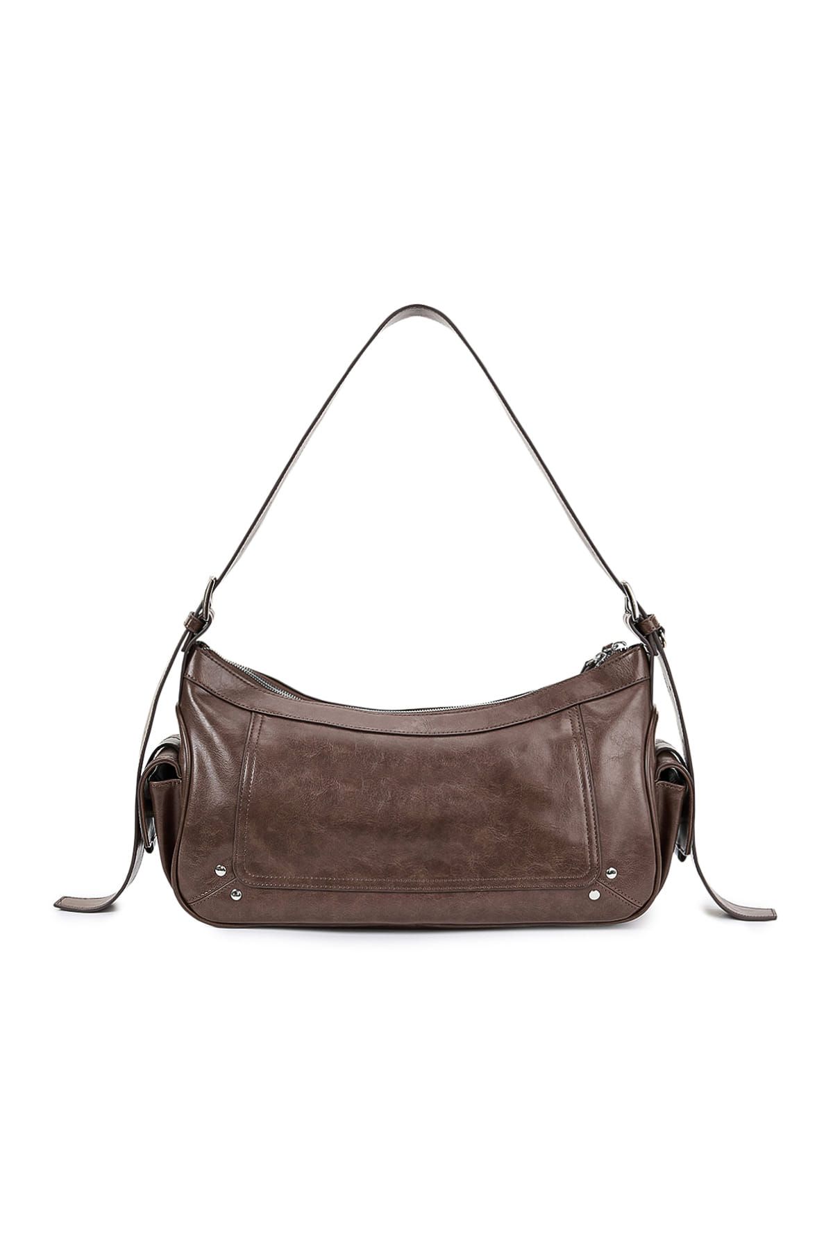MUSINSA公式 | MATIN KIM RIVET POINT QUAD SHOULDER BAG IN BROWN