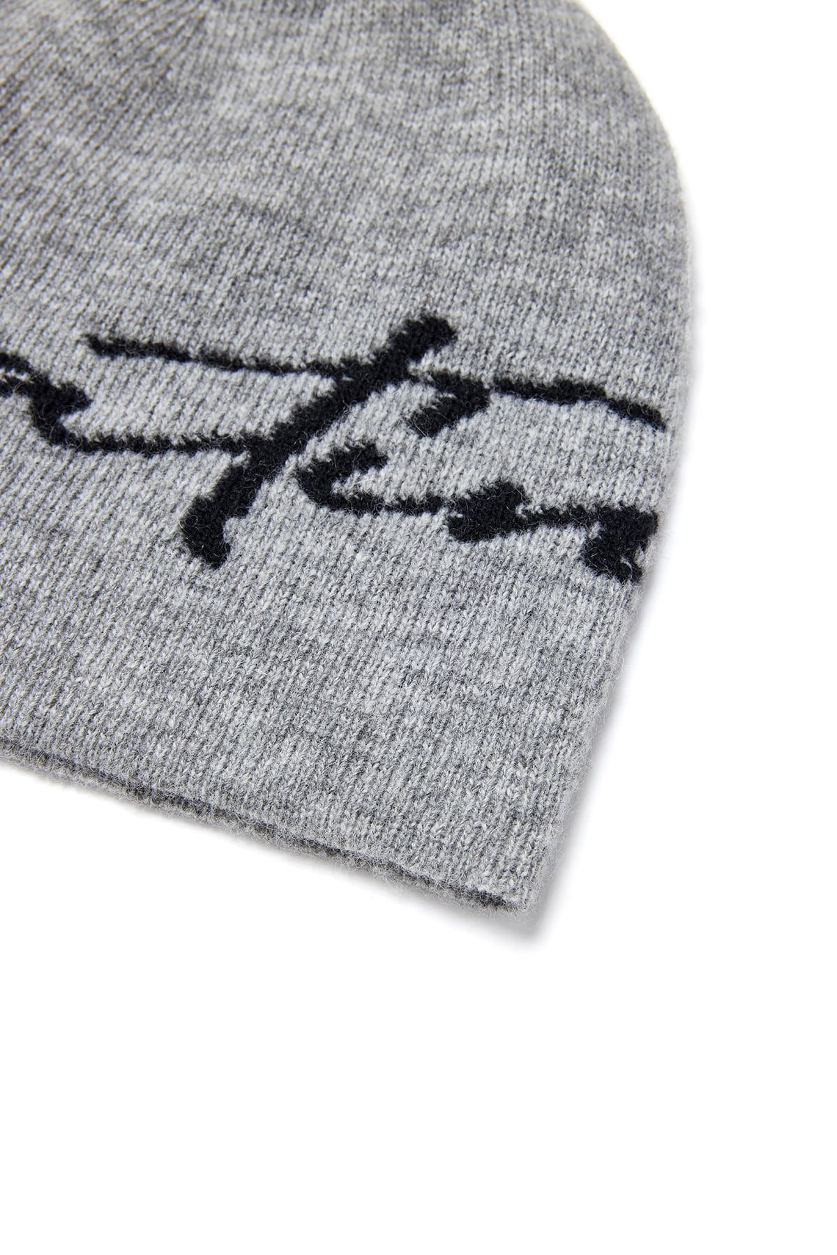 MUSINSA公式 | MATIN KIM MATIN LOGO SCRIPT BEANIE IN GREY