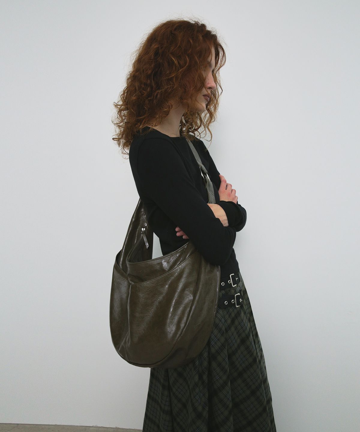샌드릭(SANDRIC) TWO WAY LEATHER BAG_KHAKI